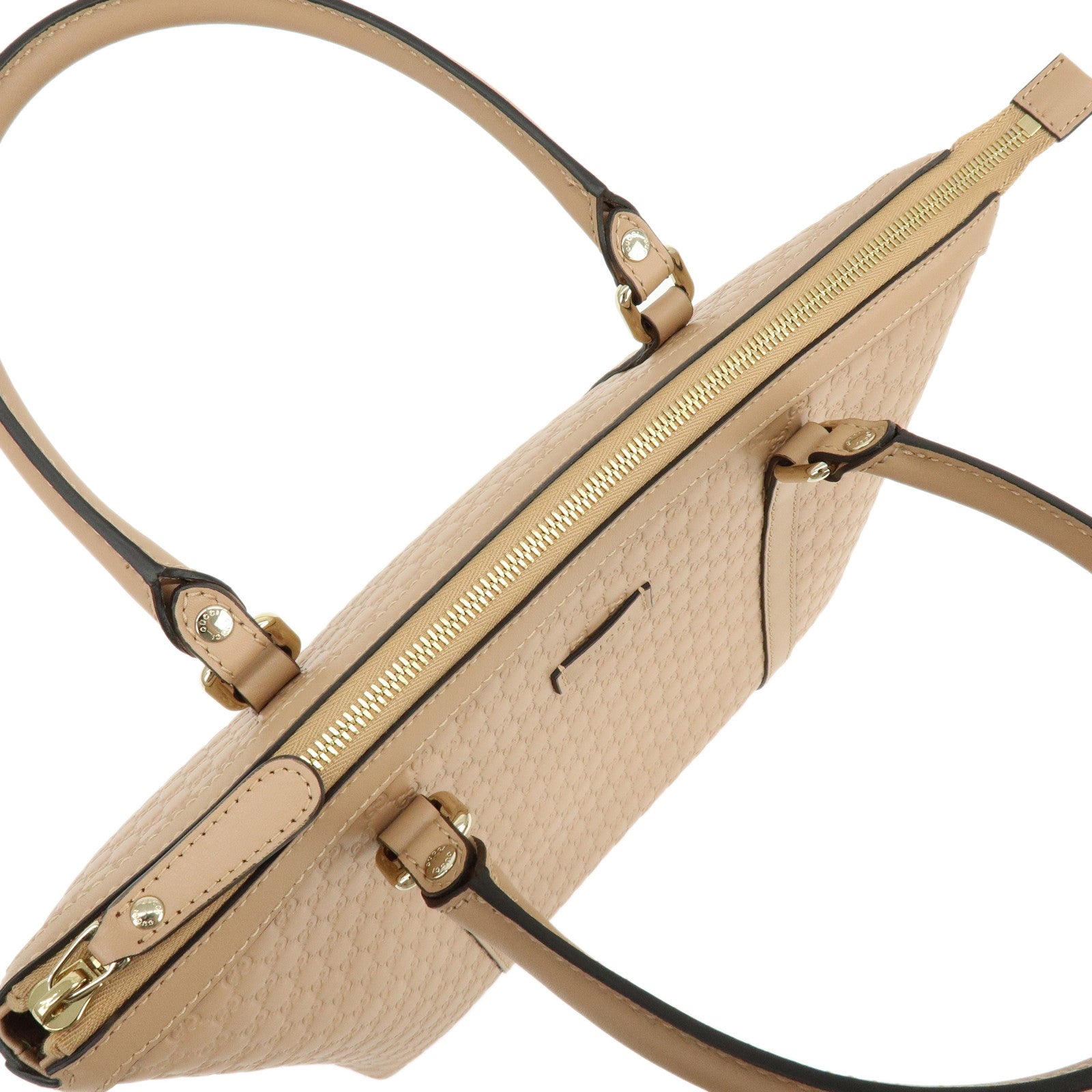 GUCCI Microguccissima Leather 2Way Hand Shoulder Bag Beige 449656