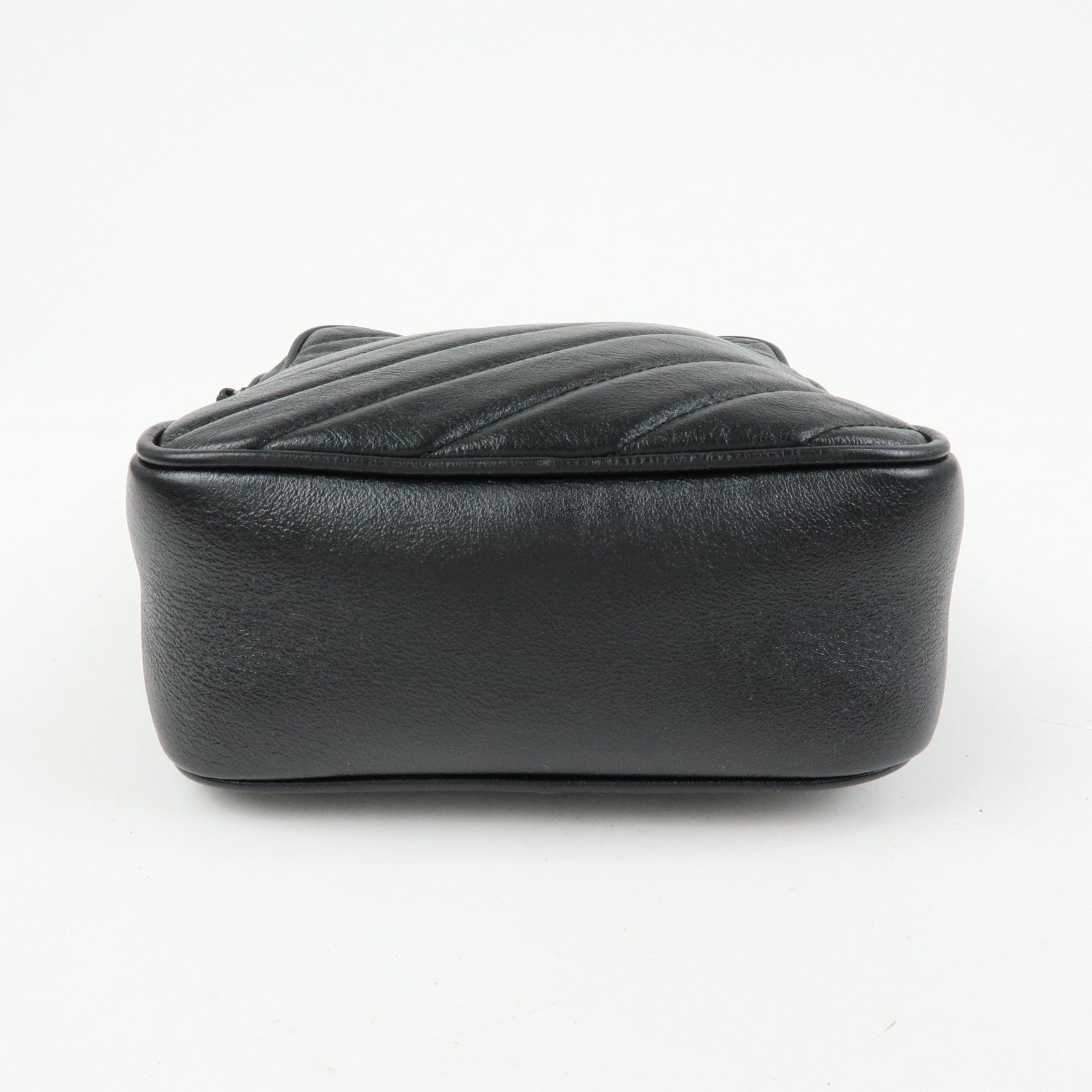 GUCCI GG Marmont Leather Chain Shoulder Crossbody Bag Black 550155