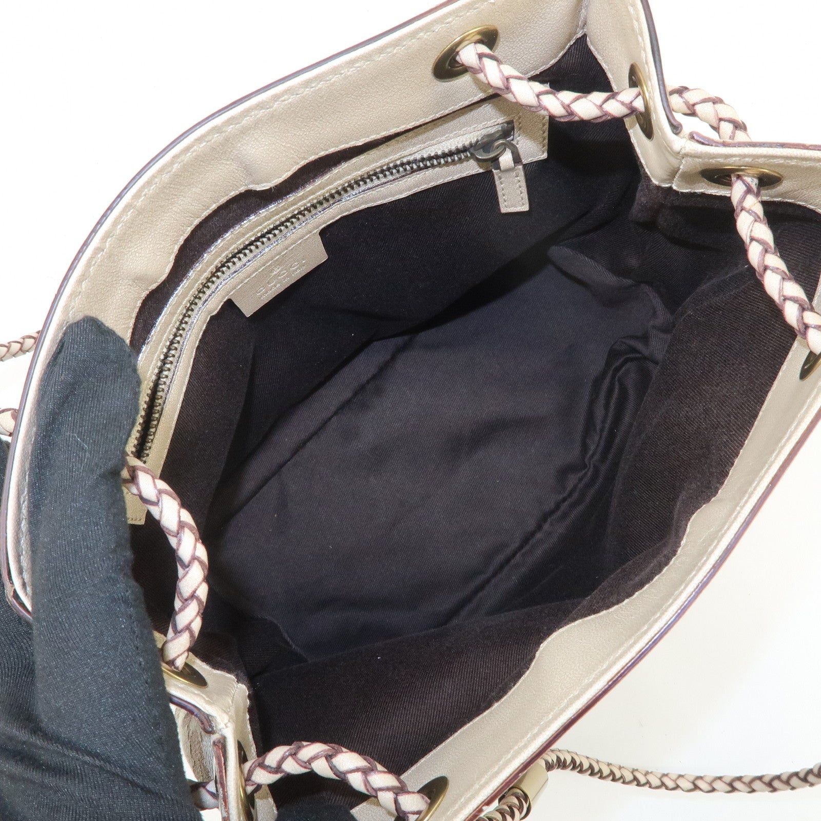 GUCCI GG Canvas Leather Shoulder Bag Hand Shoulder Bag Ivory 109143