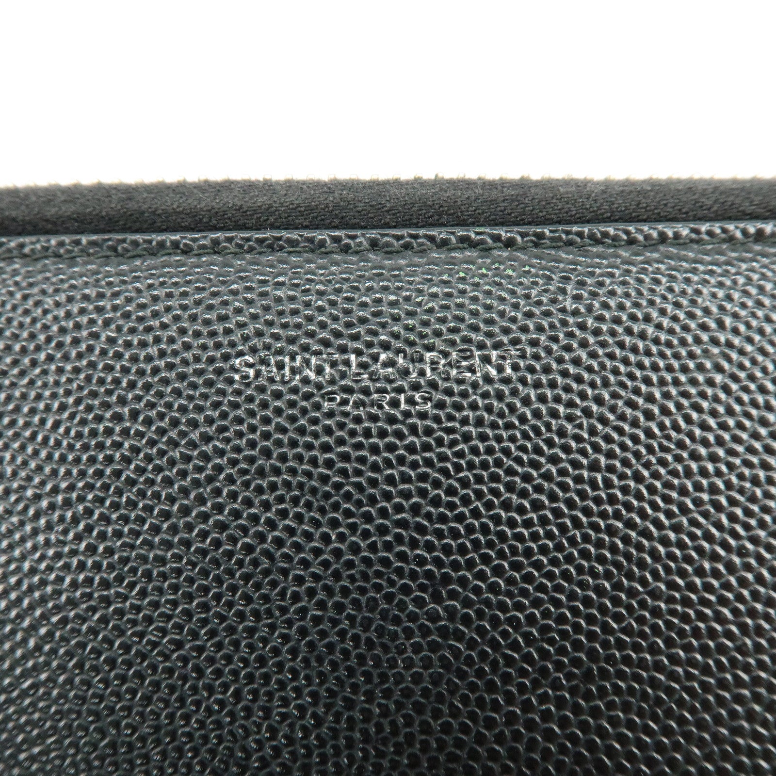 SAINT LAURENT PARIS Leather Round Zippy Long Wallet Black