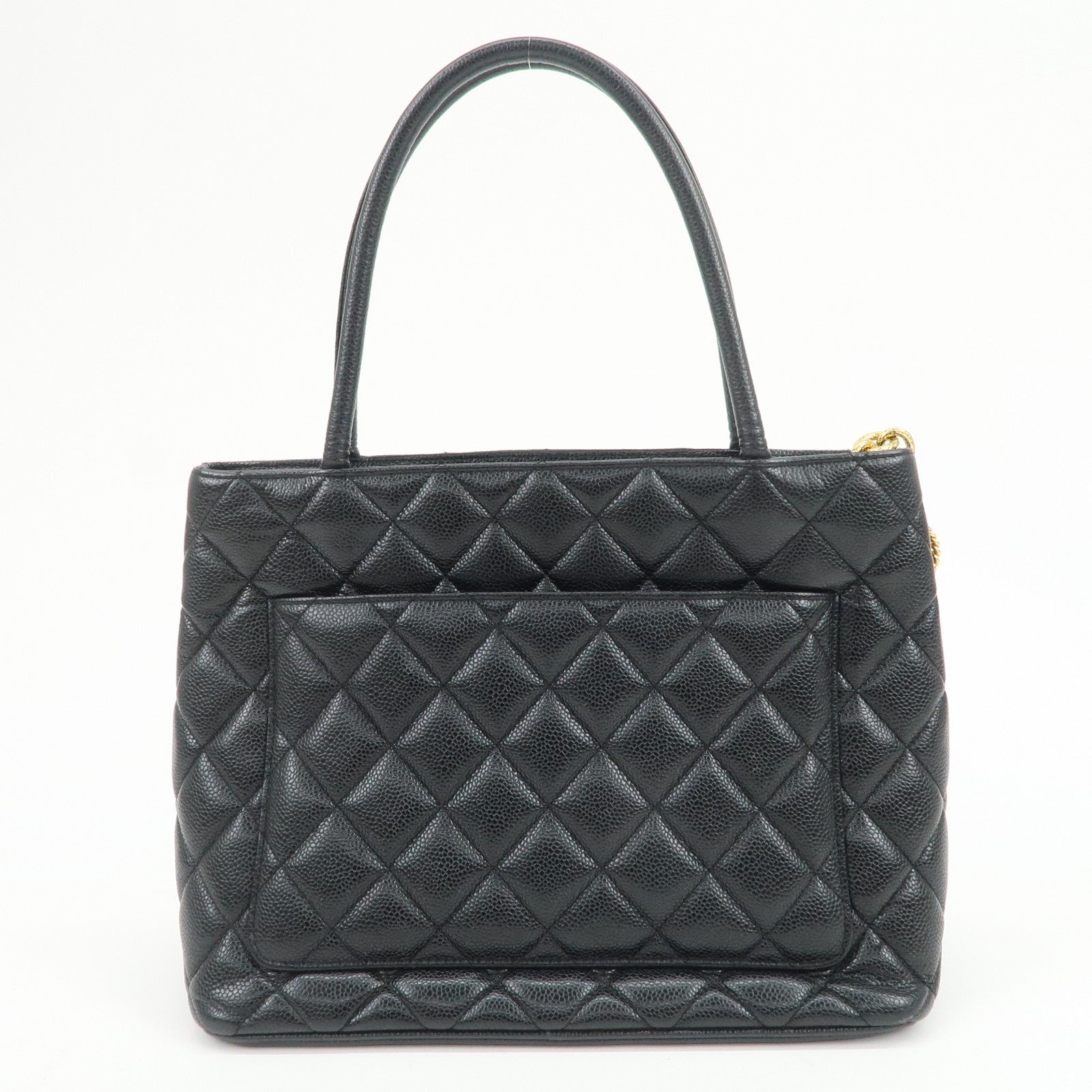 CHANEL Matelasse COCO Mark Medallion Tote Bag Hand Bag Black A01804