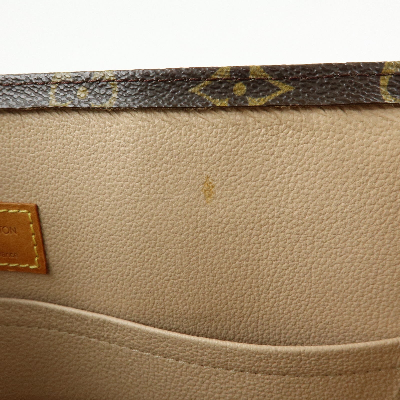 Louis Vuitton Monogram Sac Plat Tote Bag Hand Bag Brown M51140