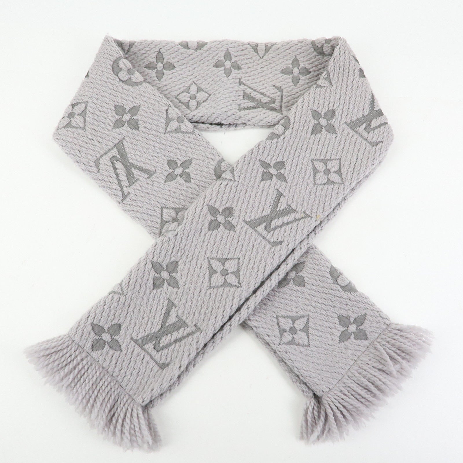 Louis Vuitton Monogram Escharp Logo Mania Wool Silk Scarf M74742