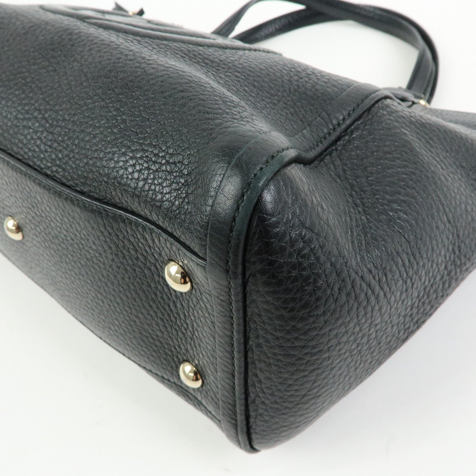 GUCCI Interlocking G SOHO Leather 2Way Bag Hand Bag Black 369176