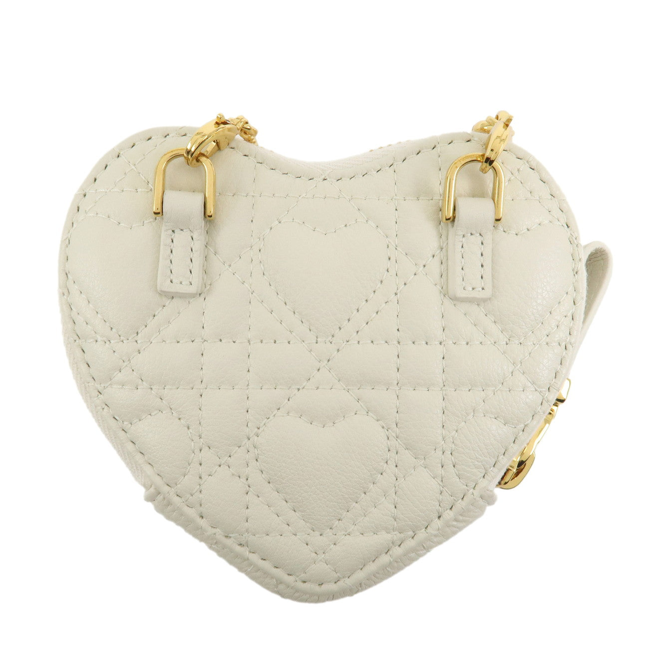 Christian Dior Canage Calf Skin Mini Chain Shoulder Bag Ivory