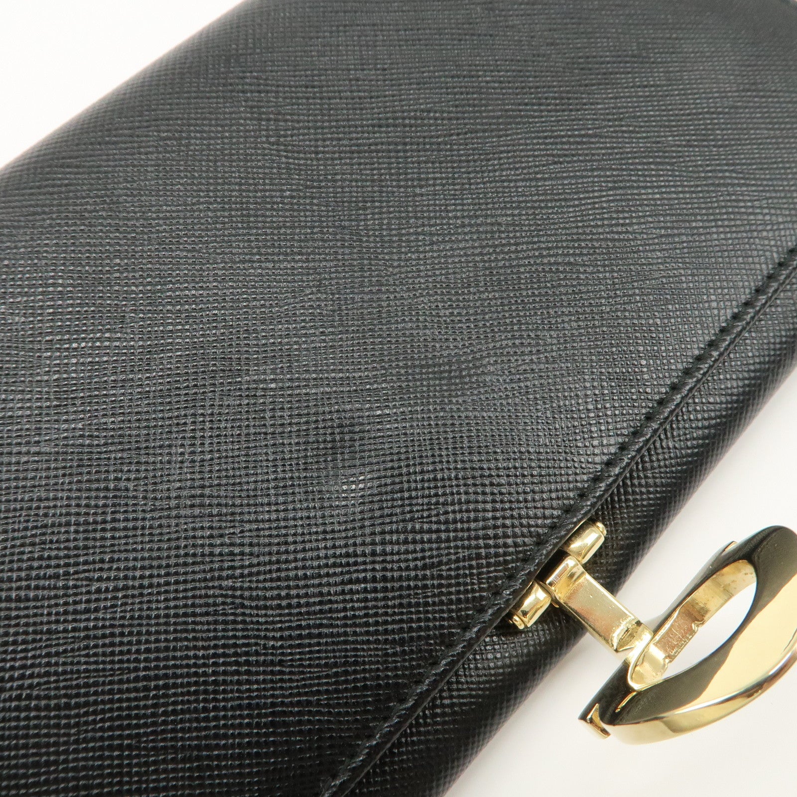 Ferragamo Gancini Vara Leather Wallet Set Of 2 Black Purple Used