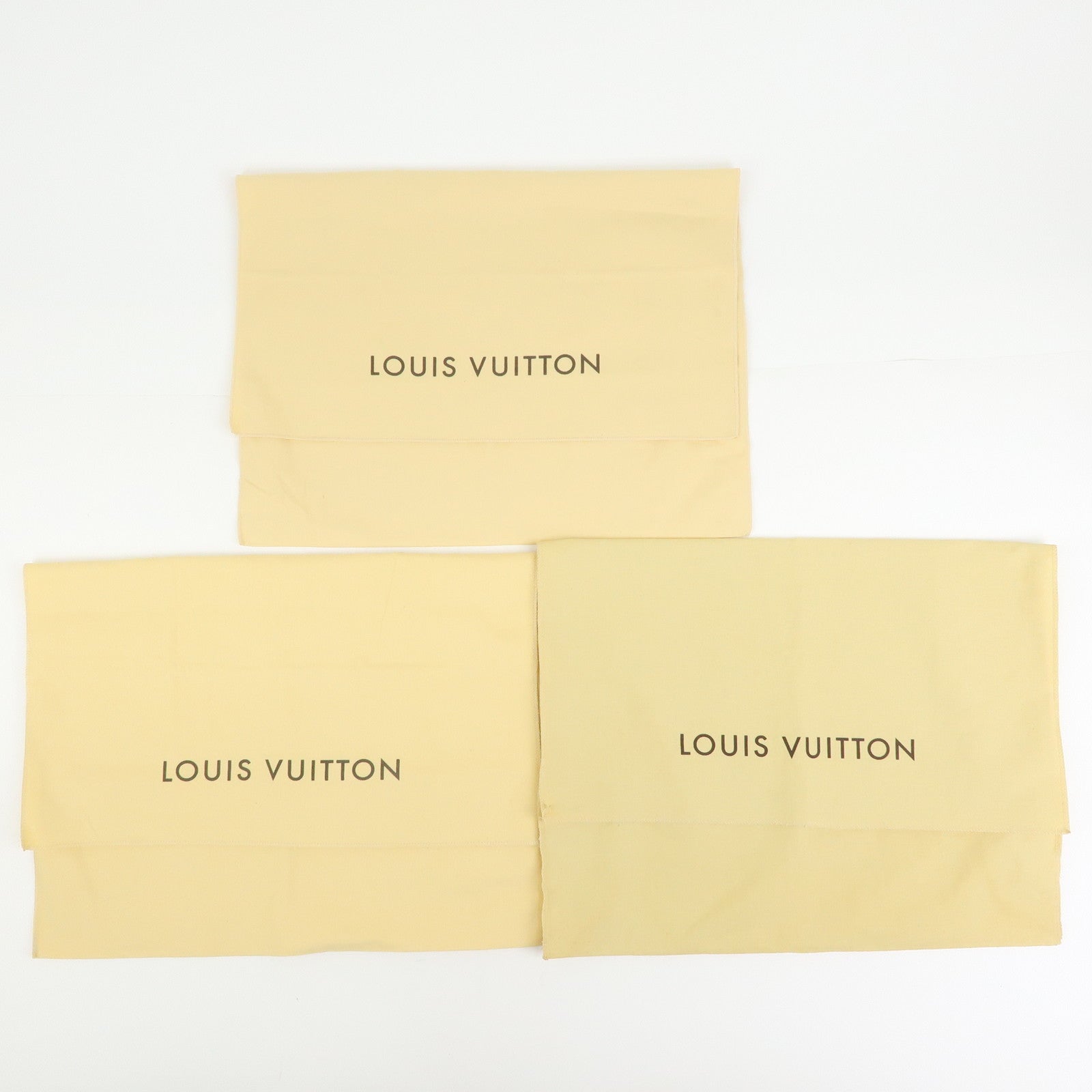 Louis Vuitton Set of 12 Dust Bag Storage Bag Flap Style Beige