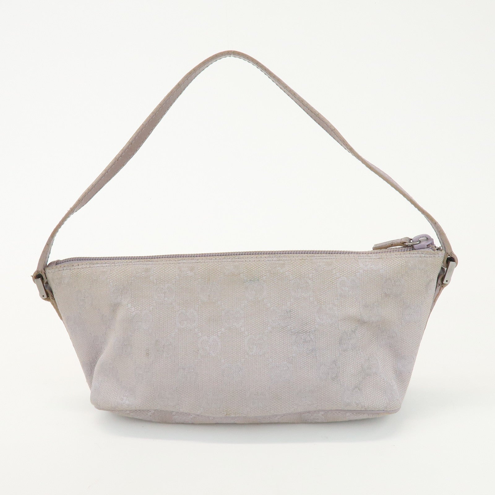 GUCCI Boat Bag GG Canvas Leather Hand Bag Pouch Light Purple 07198