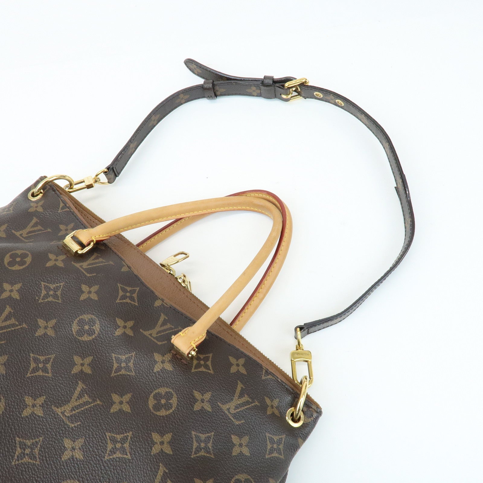 Louis Vuitton Monogram Pallas Hand Bag Shoulder Bag Avana M40907