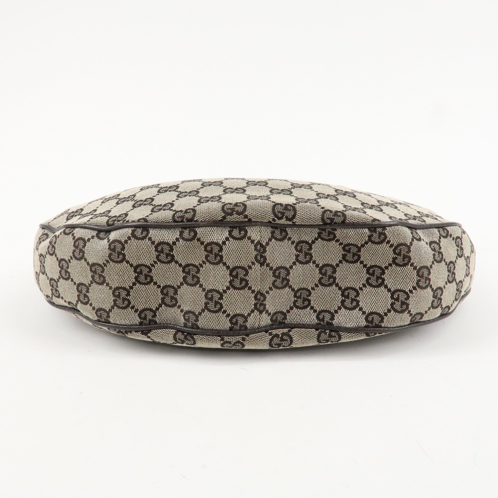 GUCCI GG Canvas Leather Shoulder Bag Hand Bag Brown 257297 Used