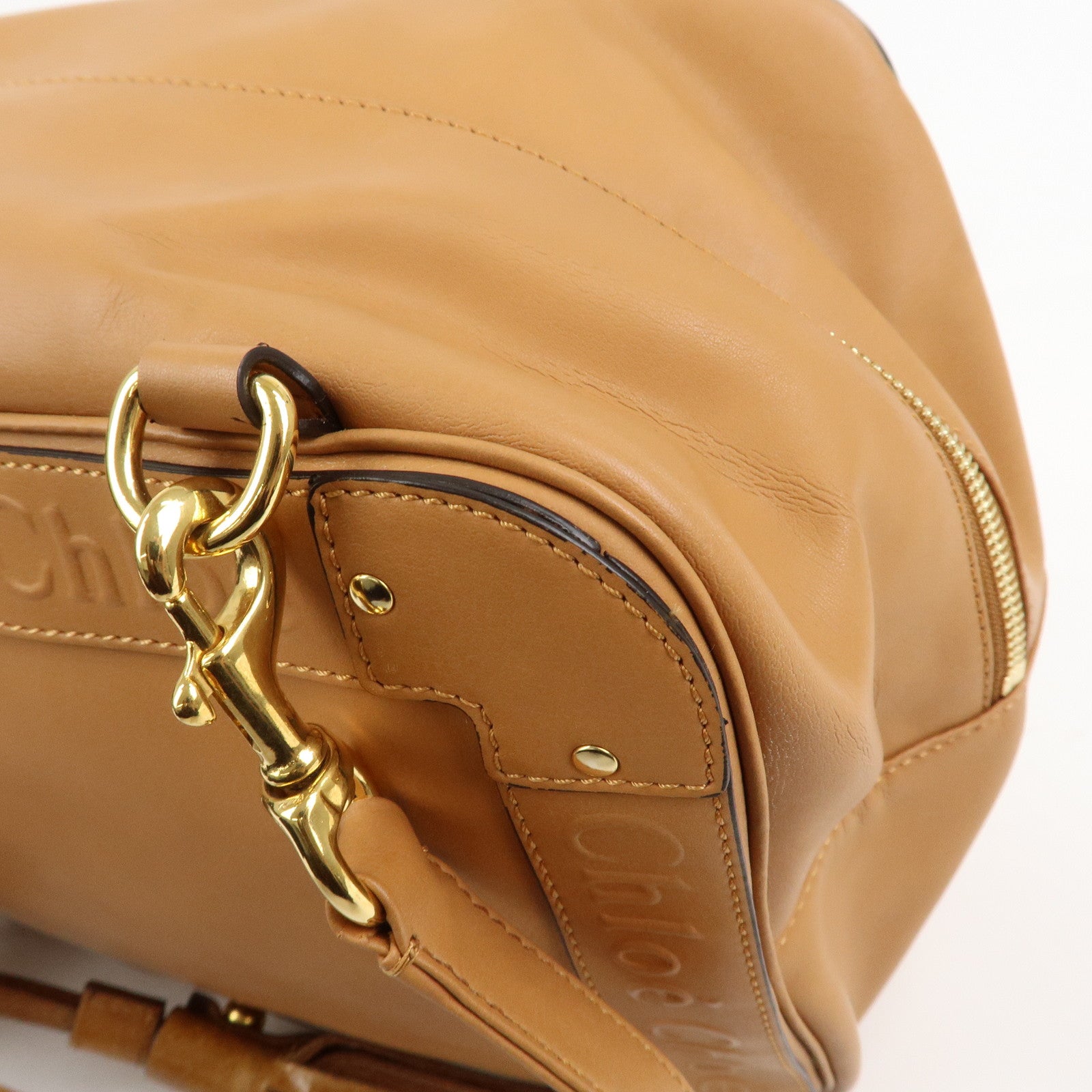 Chloe Eden Leather Shoulder Bag Hand Bag Tassel Brown