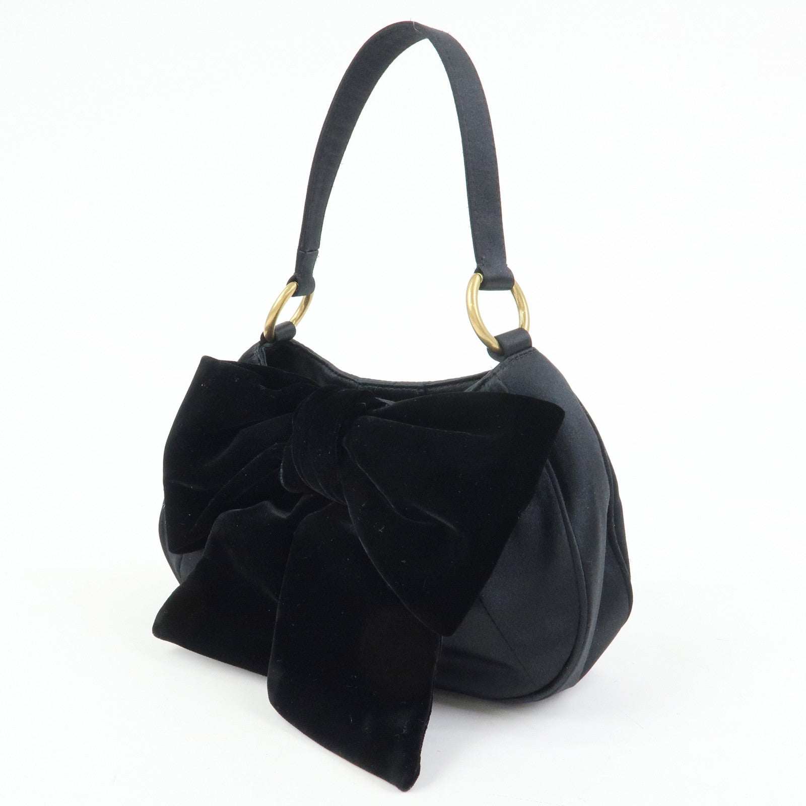 SAINT LAURENT PARIS YSL YVES SAINT LAURENT Velvet Satin Hand Bag