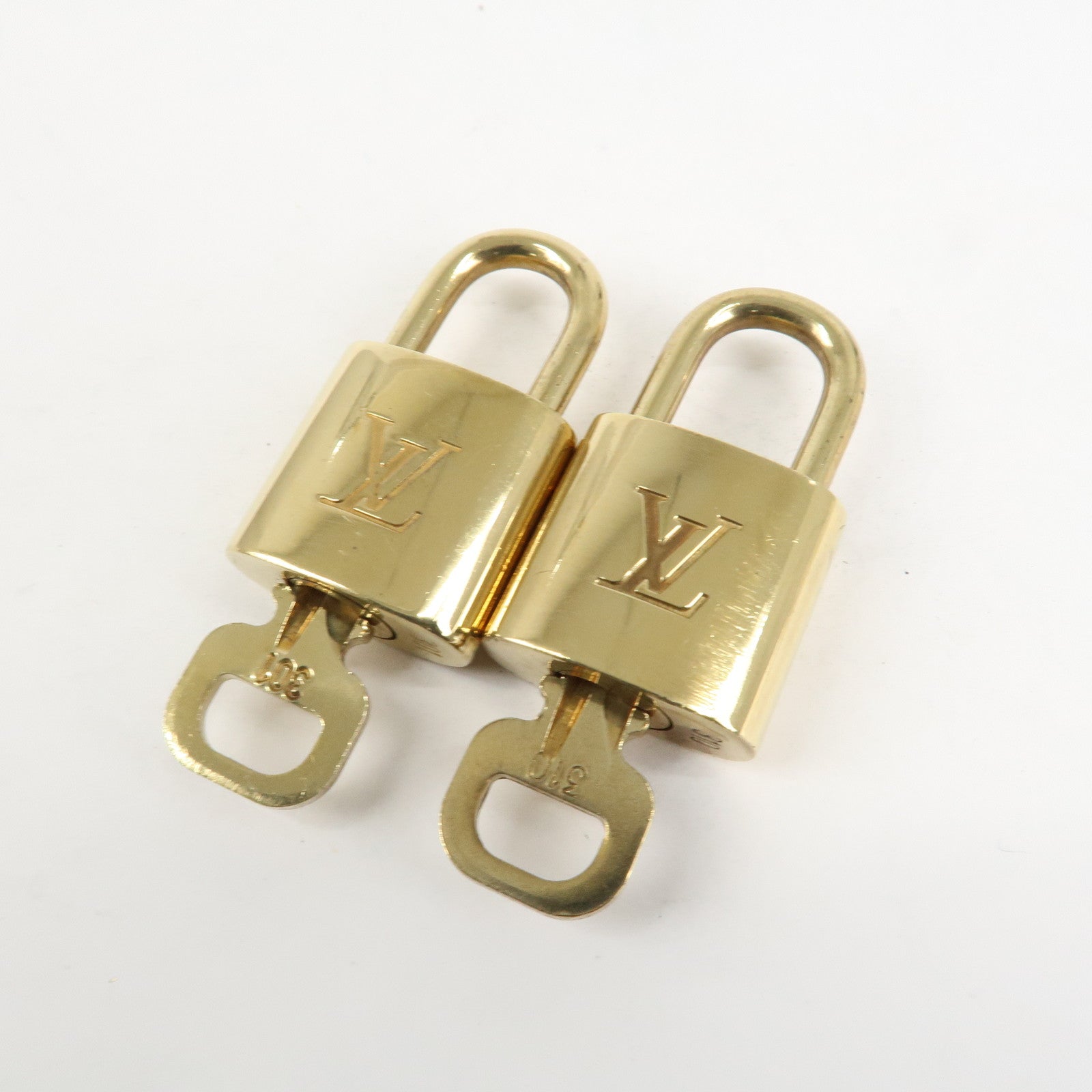 Louis Vuitton Set of 10 Lock & Key Cadena Key Lock Metal Gold Used