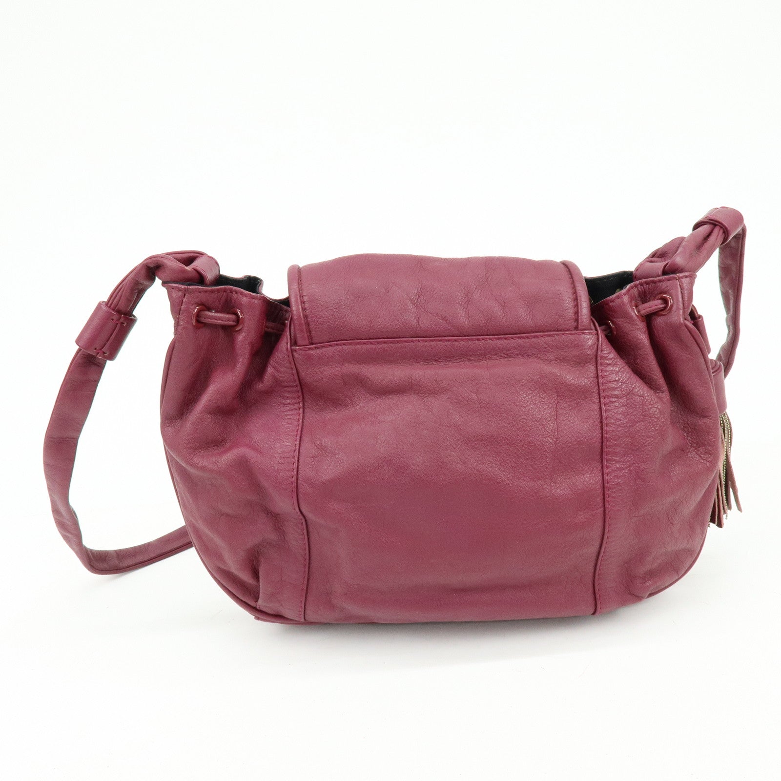 Chloe See By Chloe Leather Shoulder Bag Crossbody Bag Bordeaux