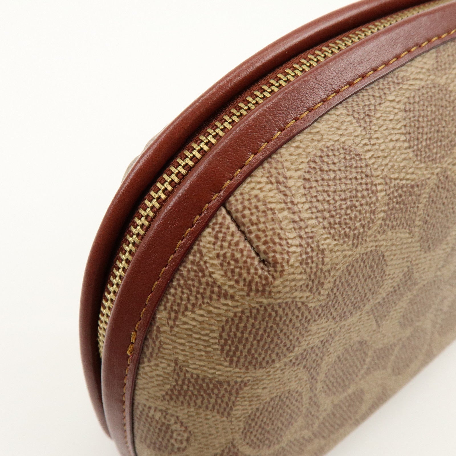 Coach Signature PVC Pouch Cosmetic Pouch Brown