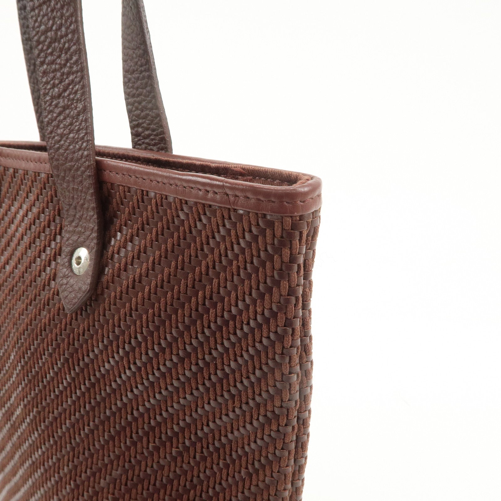 HERMES Amedaba Diago PM Leather Tote Bag Hand Bag Brown