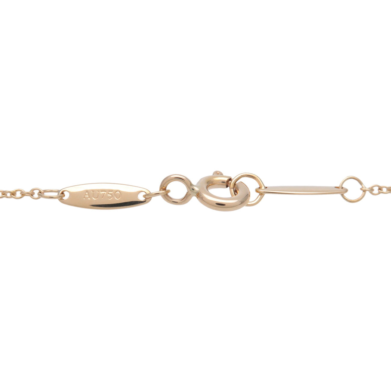 Tiffany & Co By The Yard 1P Diamond Necklace 0.03ct K18YG 750YG
