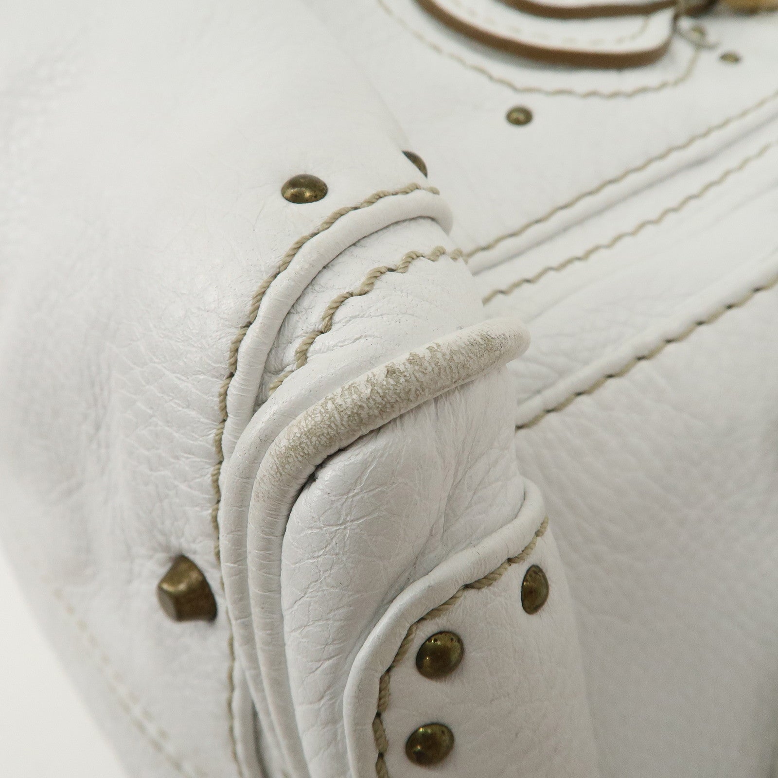 Chloe Padington Leather Hand Bag Shoulder Bag White Used