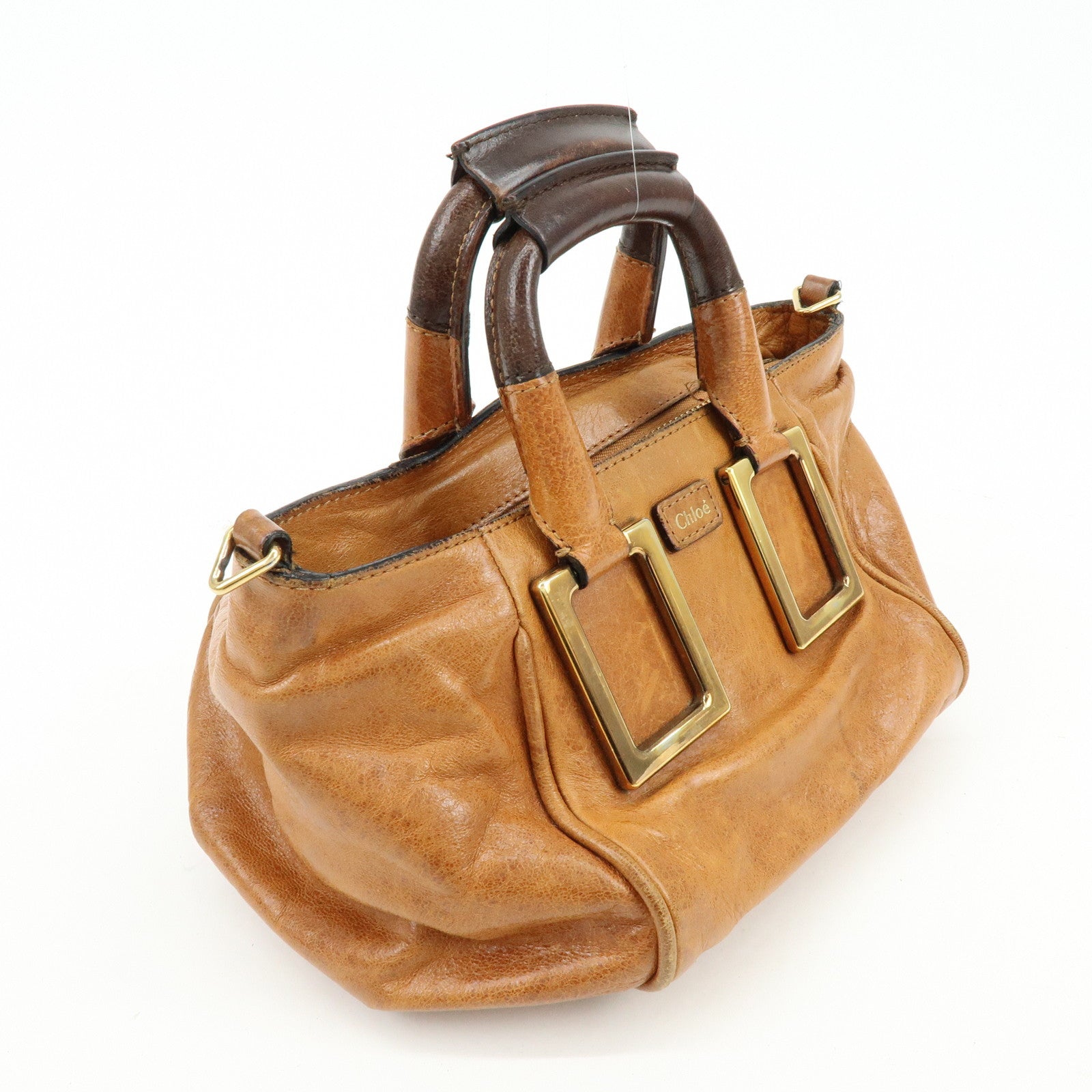 Chloe Ethel Leather 2Way Bag Shoulder Bag Hand Bag Brown