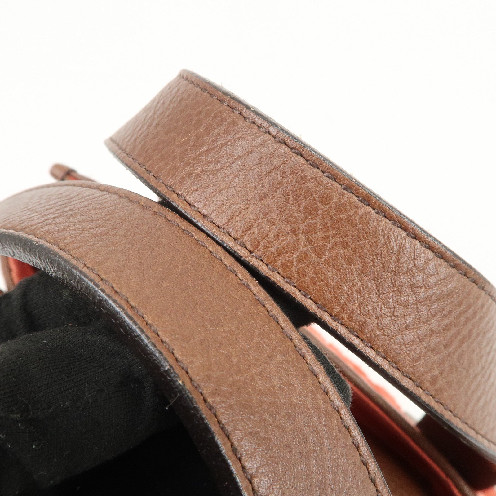 Chloe Knitted Leather Hand Bag Tote Bag Red Brown