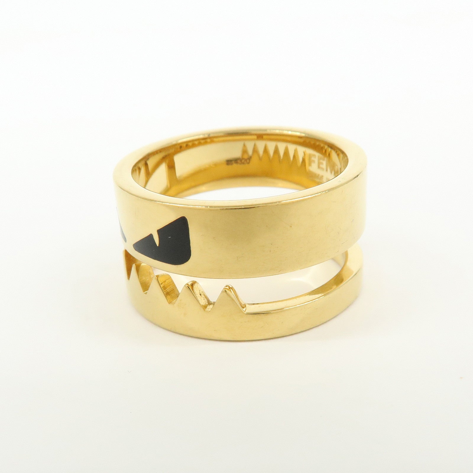 FENDI Monster Metal Ring Gold US11.5 EU66 HK26 Size L