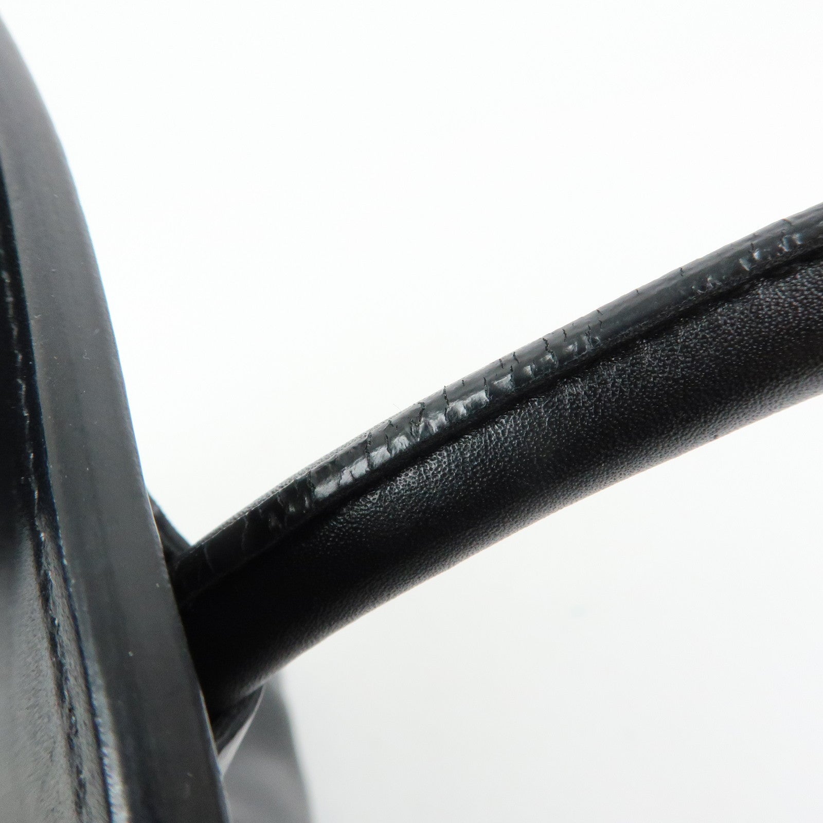 PRADA Triangle Logo Leather 2Way Tote Bag Hand Bag Black BN2626