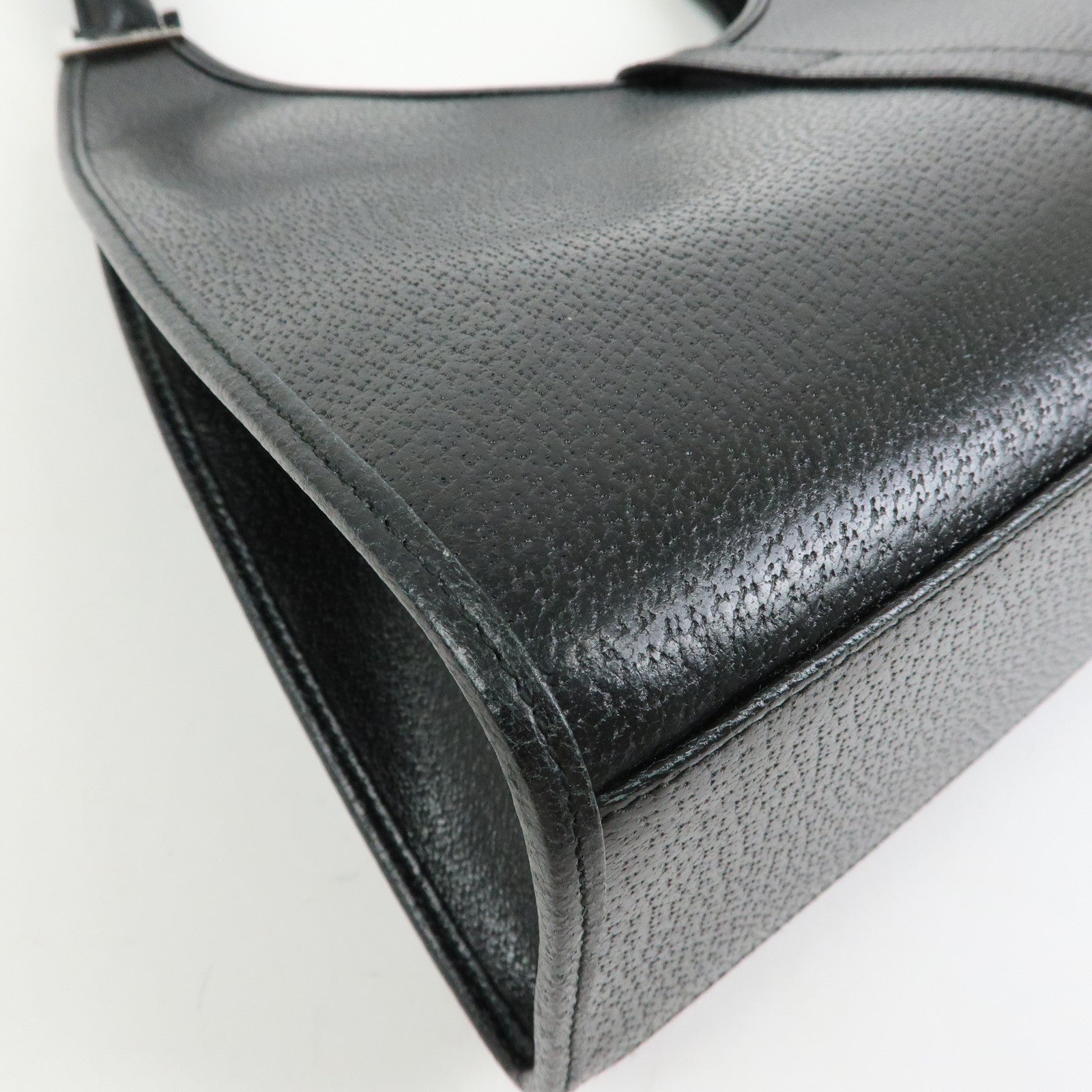 GUCCI Jackie Leather Shoulder Bag Hand Bag Black 002.1067