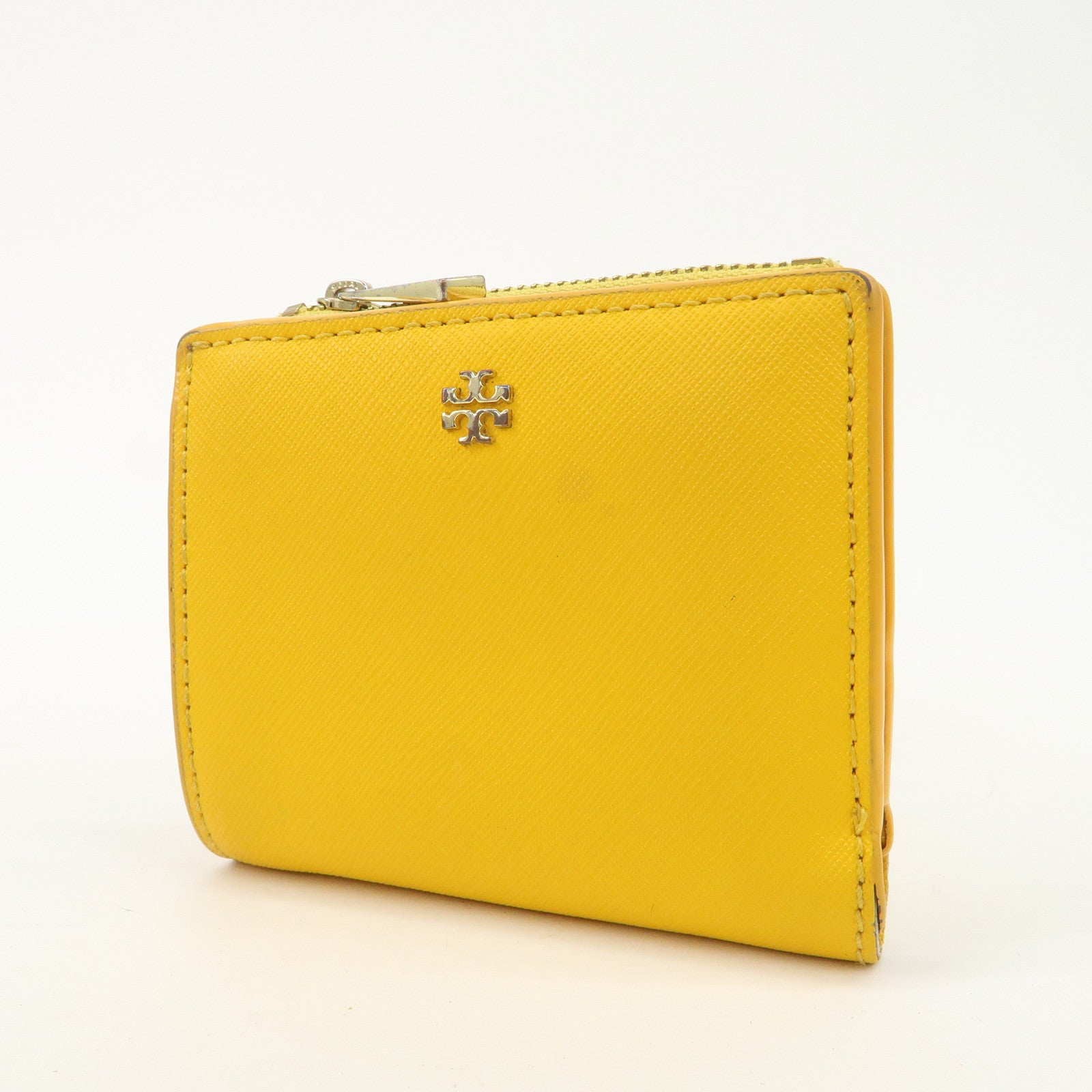 TORY BURCH Leather Set of 5 Compact Wallet Blue Yellow Ivory Black