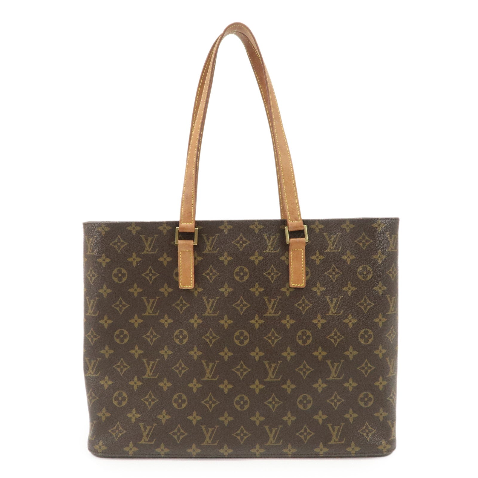 Louis Vuitton Monogram Luco Tote Bag Hand Bag Brown M51155 Used