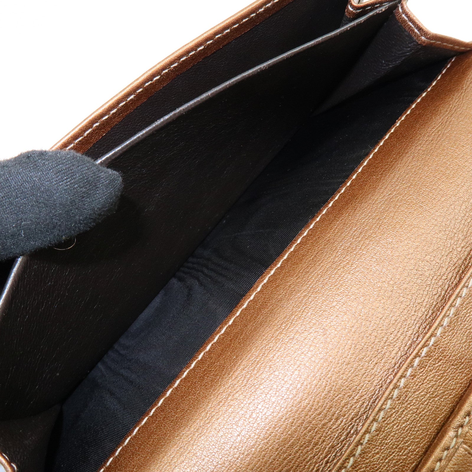 GUCCI Interlocking G GG Canvas Leather Long Wallet Light Brown