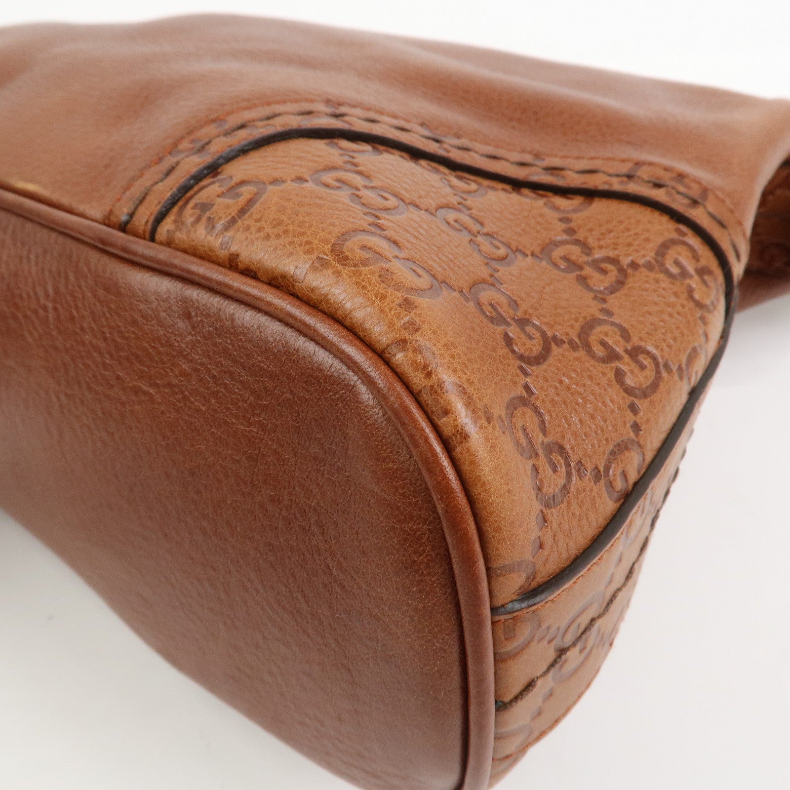 GUCCI Guccissima Leather Shoulder Bag Hand Bag Brown 181515