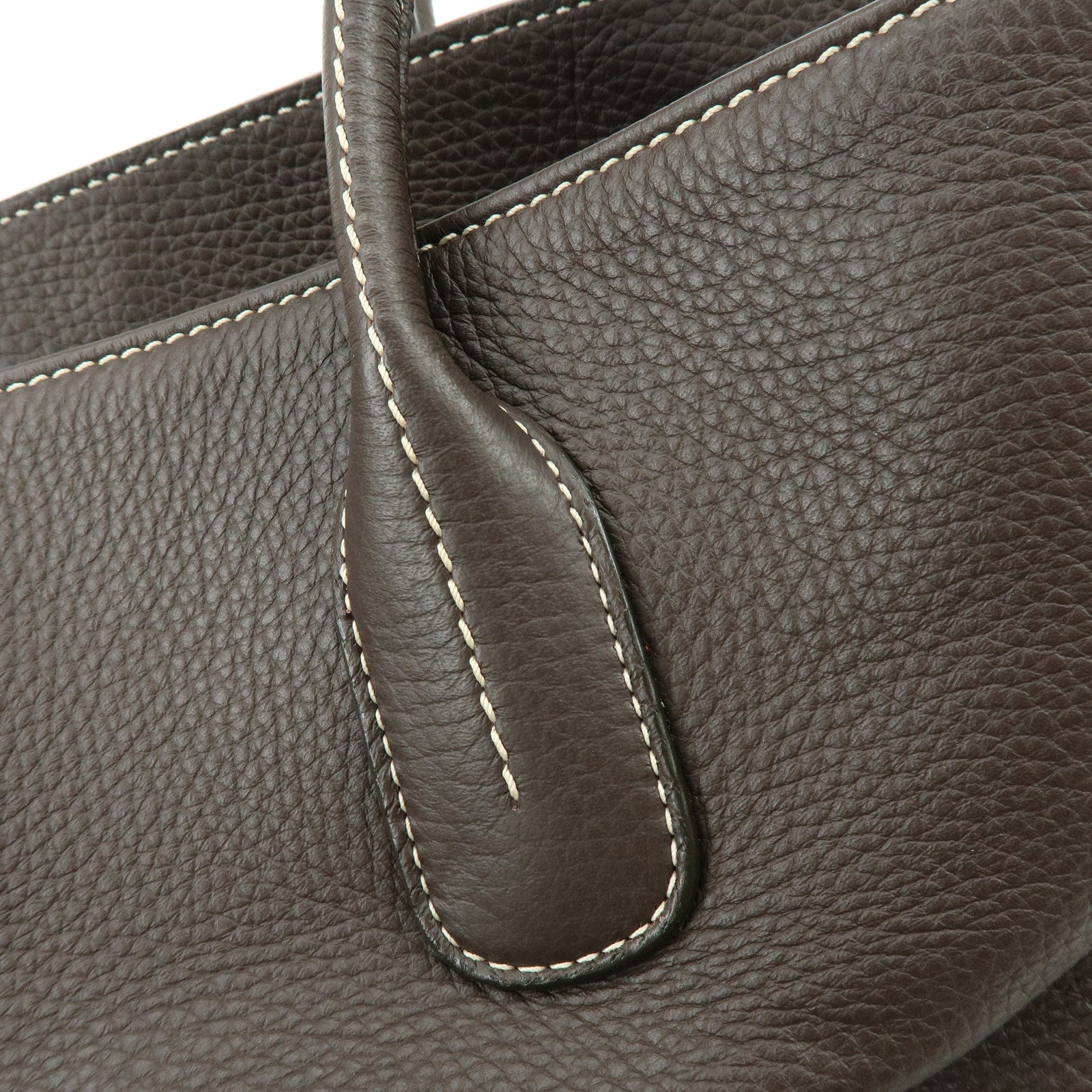 TOD'S Logo Leather Tote Bag Shoulder Bag Brown