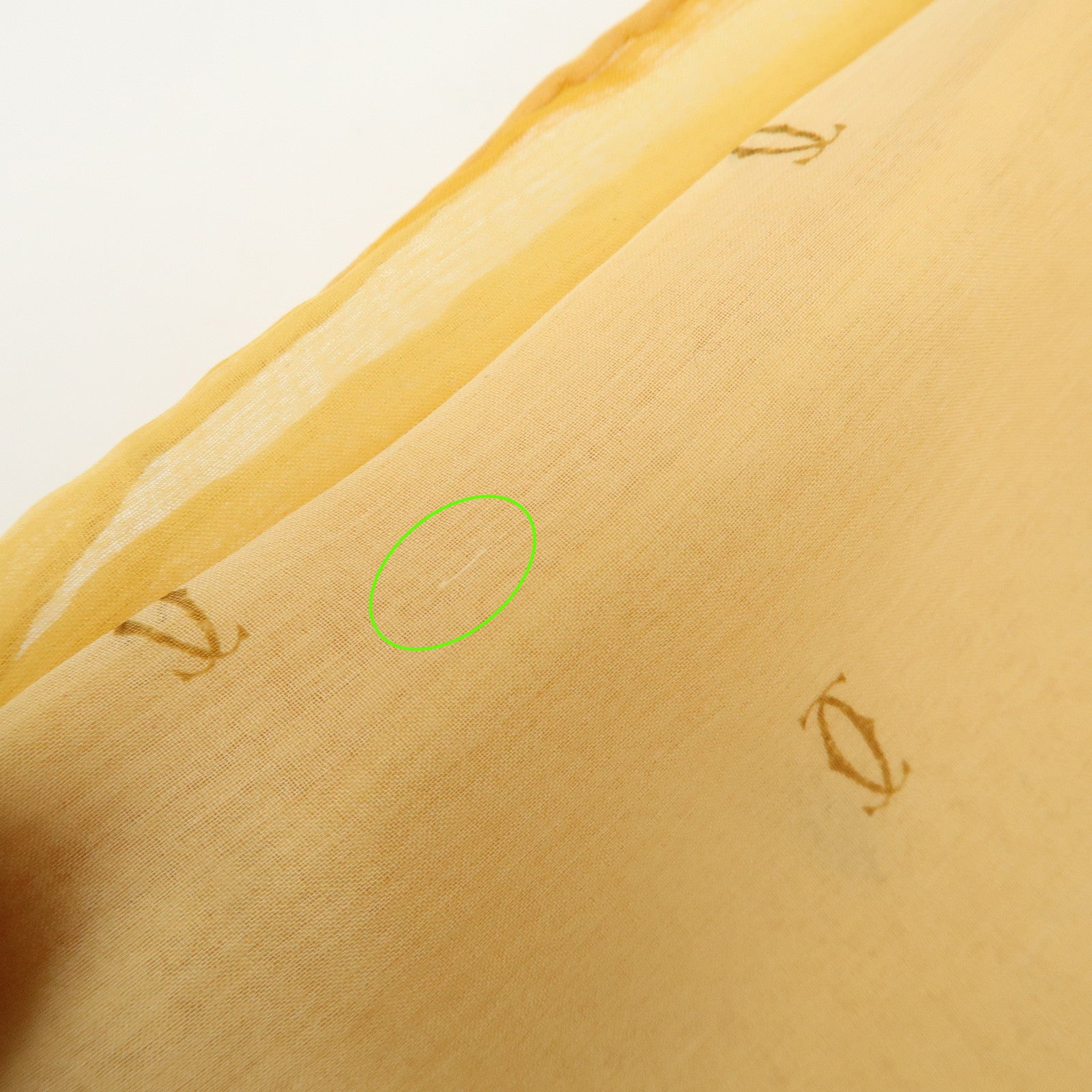 Cartier Logo Silk 100% Scarf Yellow
