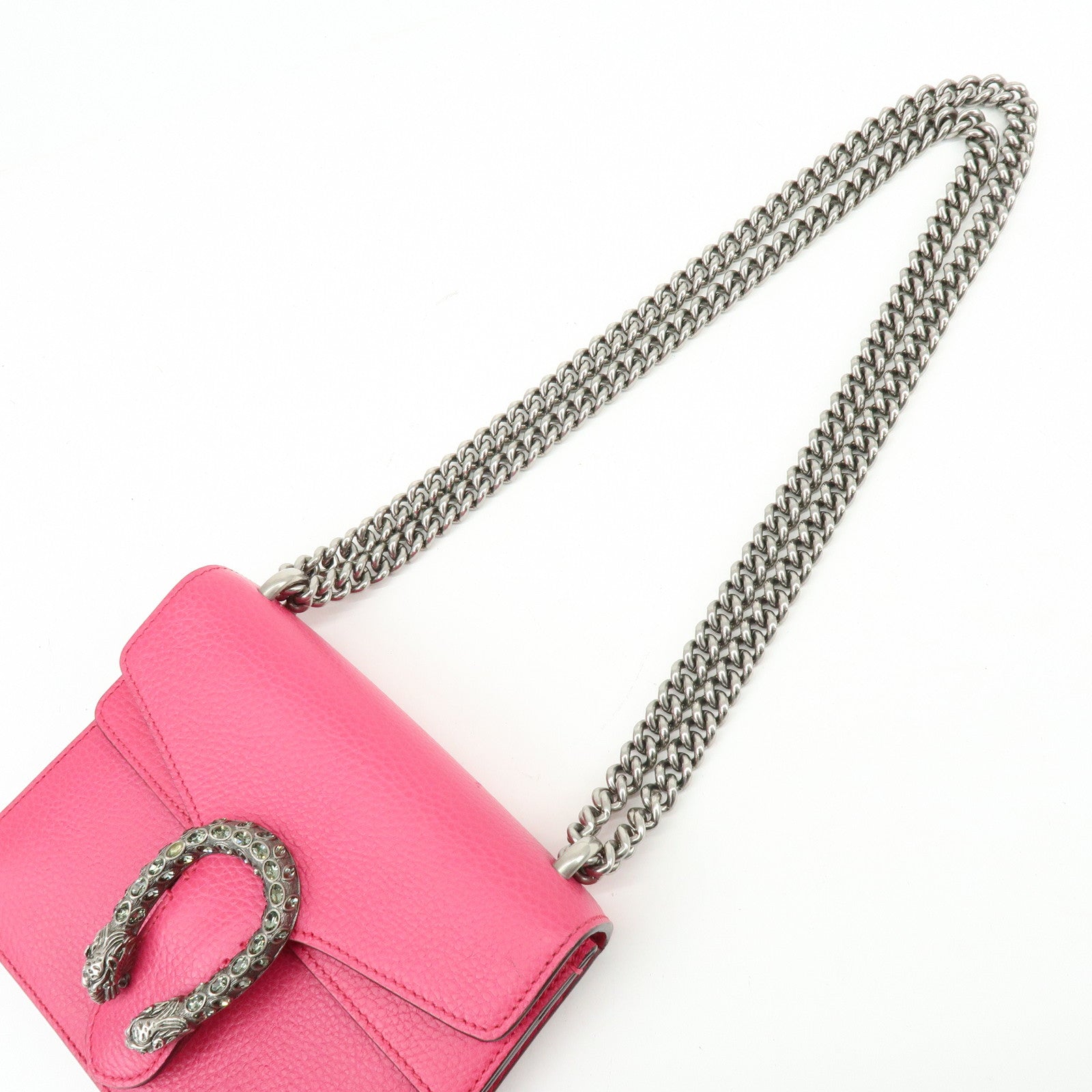 GUCCI Dionysus Leather Small Chain  Shoulder Bag Hot Pink 421970