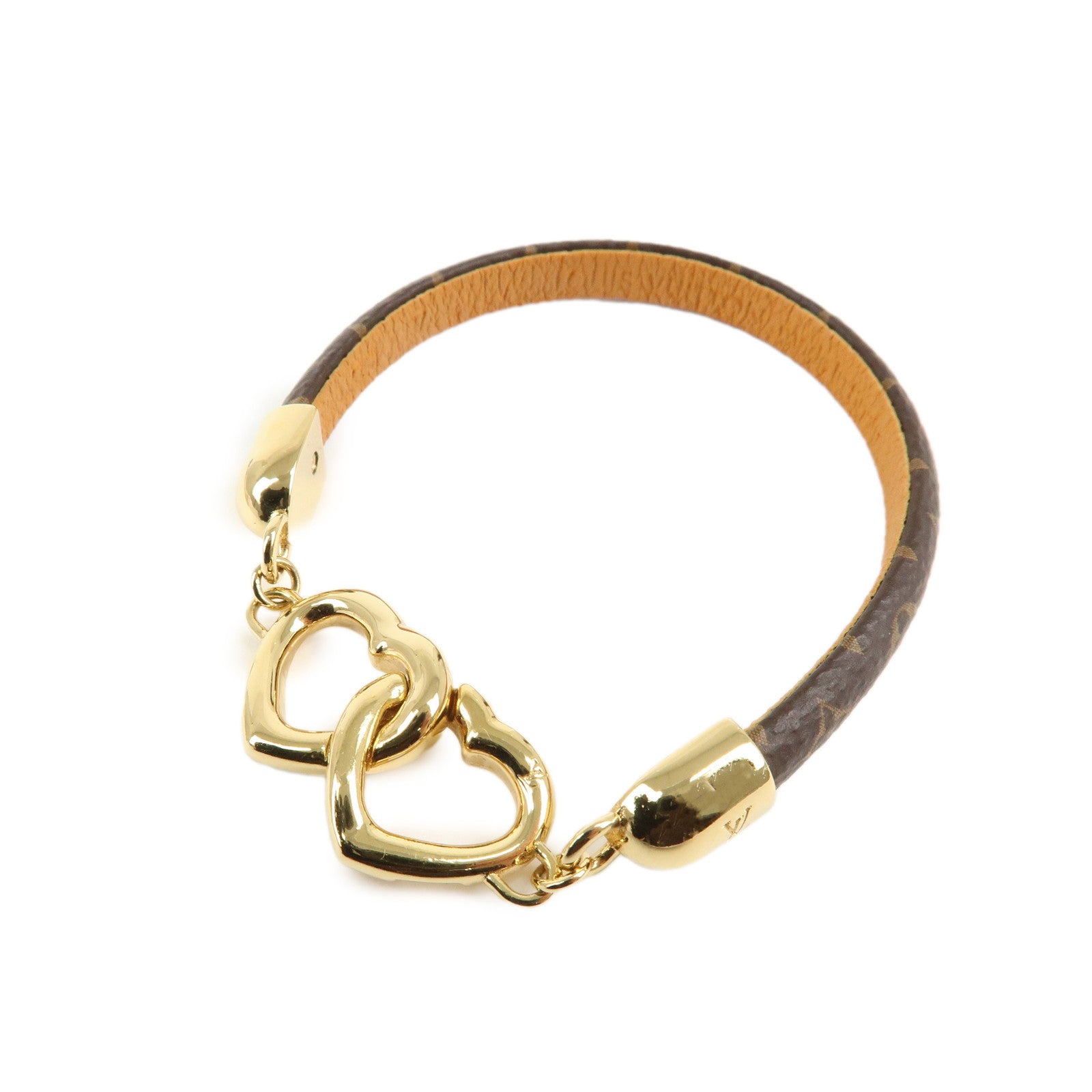 Louis Vuitton Monogram Say Yes Bracelet Brown Gold HDW M6758E Used