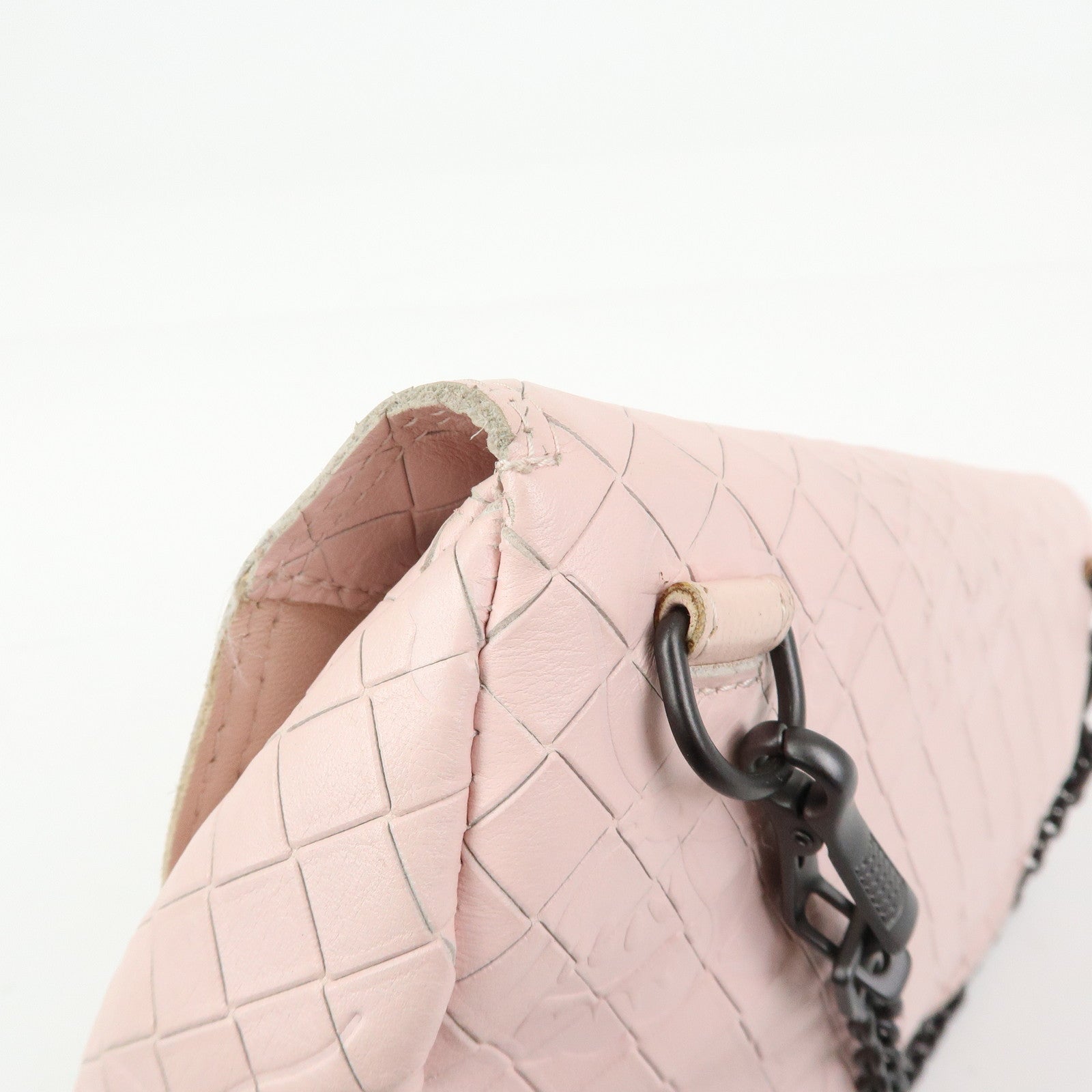 BOTTEGA VENETA Intreccio Mirage Chain Shoulder Bag Light Pink