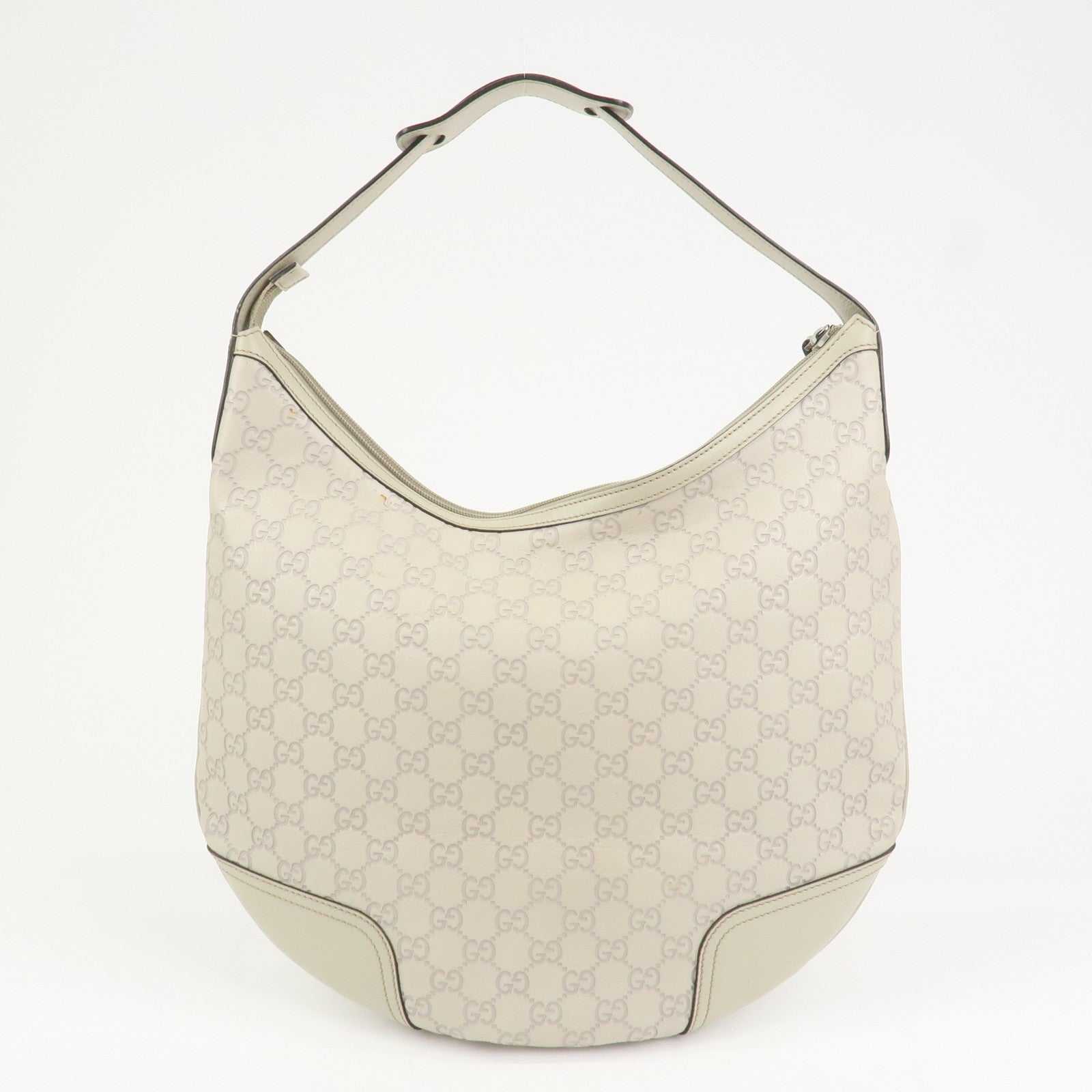 GUCCI Sherry Guccissima Leather Shoulder Bag Ivory 293596