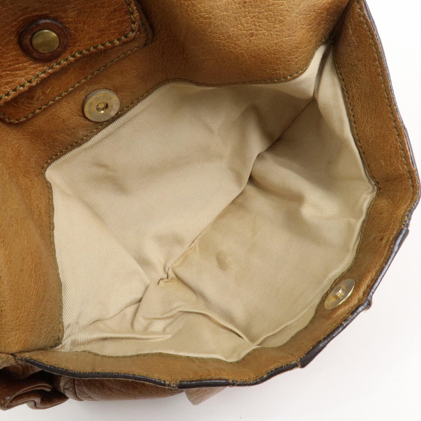 Chloe Leather Heloise Shoulder Bag Hand Bag Brown