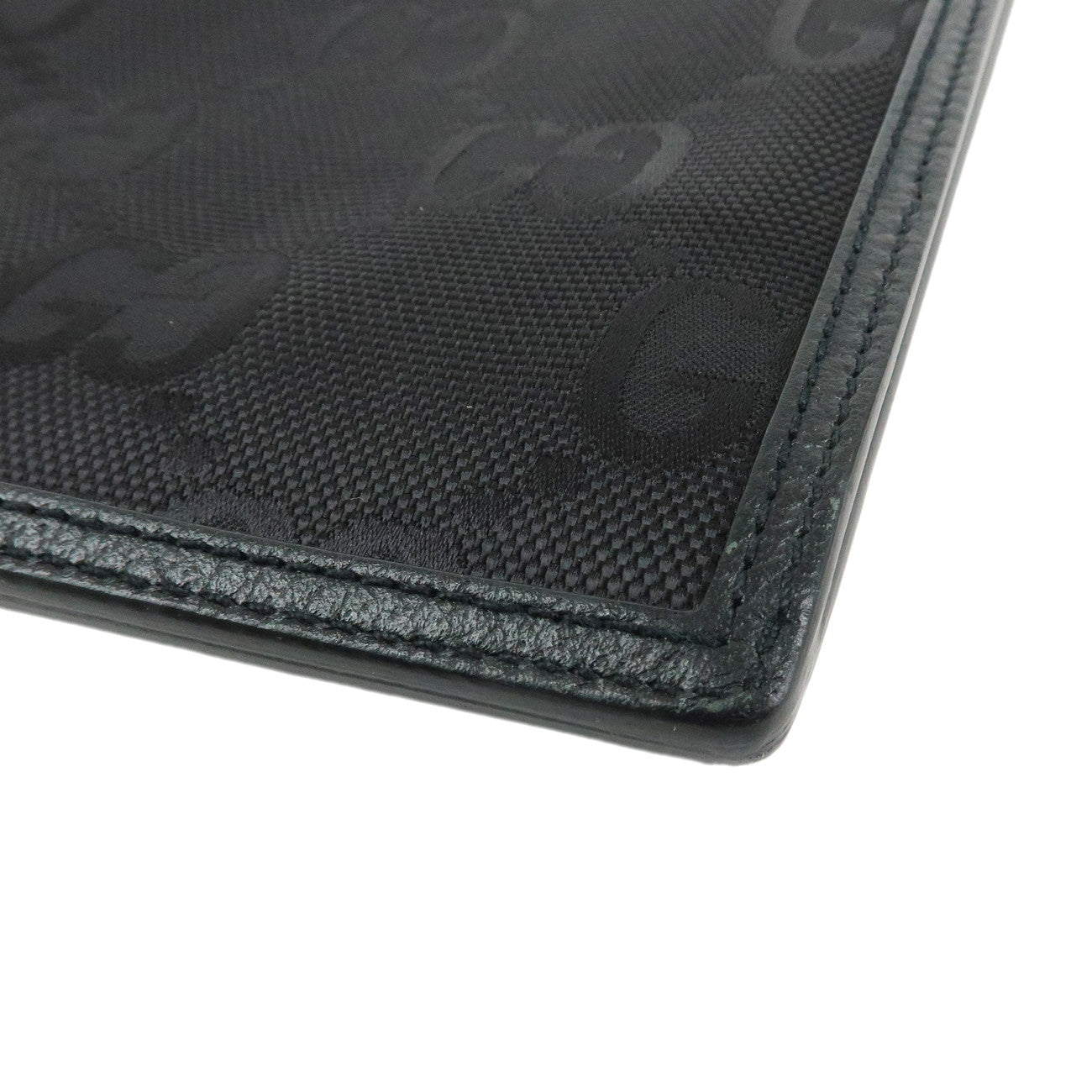 GUCCI Off The Grid GG Nylon Leather Clutch Bag Black Gold 625598