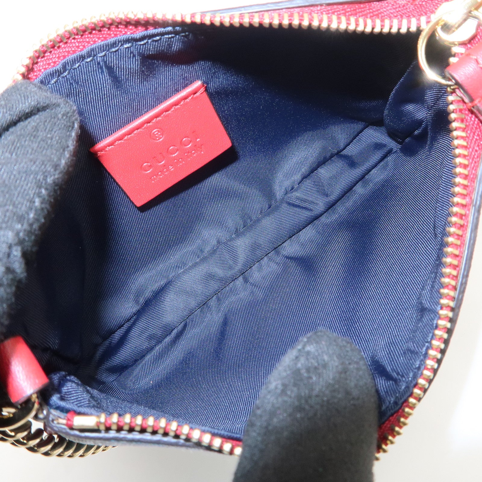 GUCCI GG Supreme GG Blooms Cosmetic Pouch Hand Bag Blue Red 429766