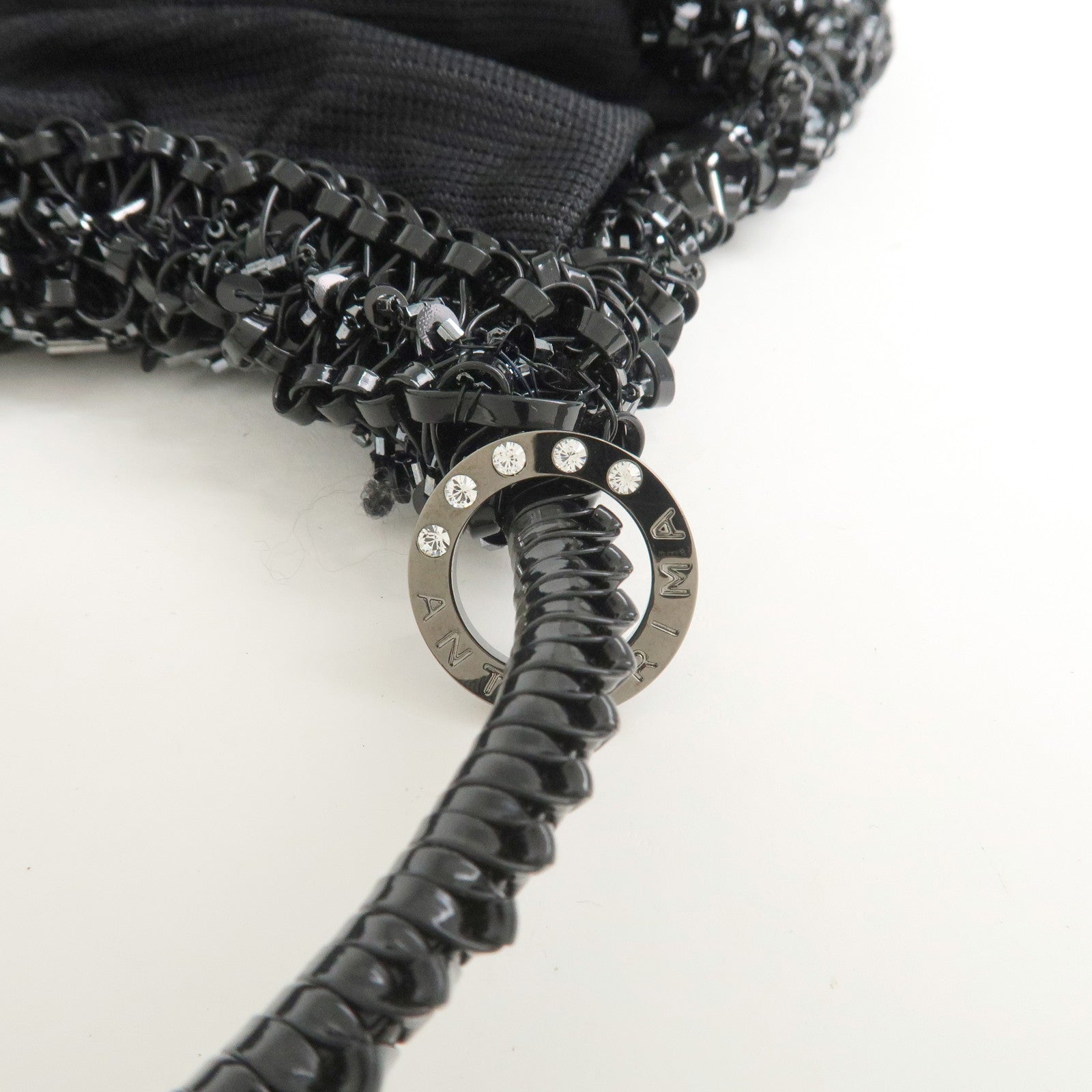 ANTEPRIMA Wire Bag PVC Beads Hand Bag Shoulder Bag Black