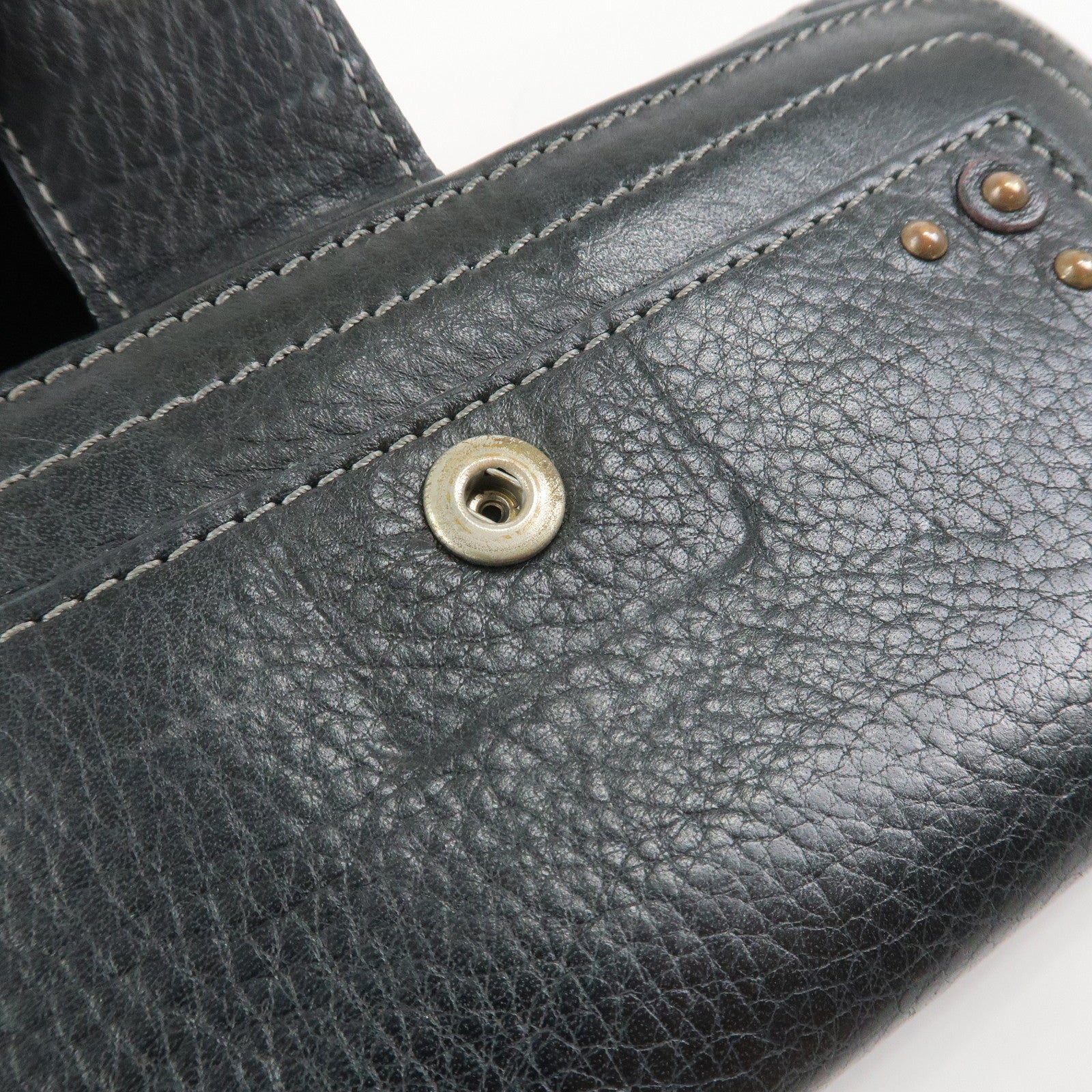 Chloe Padington Set of 2 Leather Long Wallet Key Case Gold Black