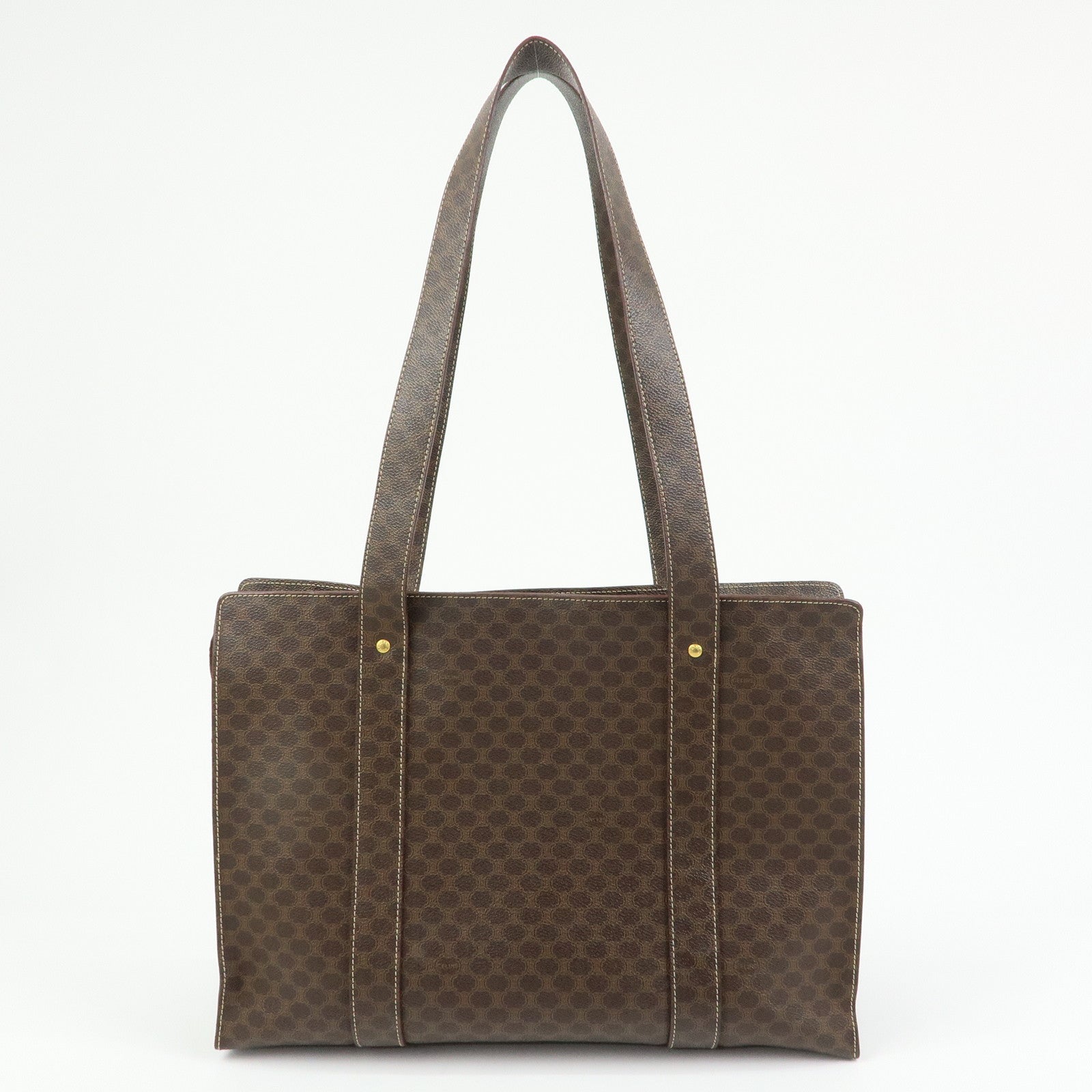 CELINE Macadam PVC Leather Tote Bag Shoulder Bag Brown