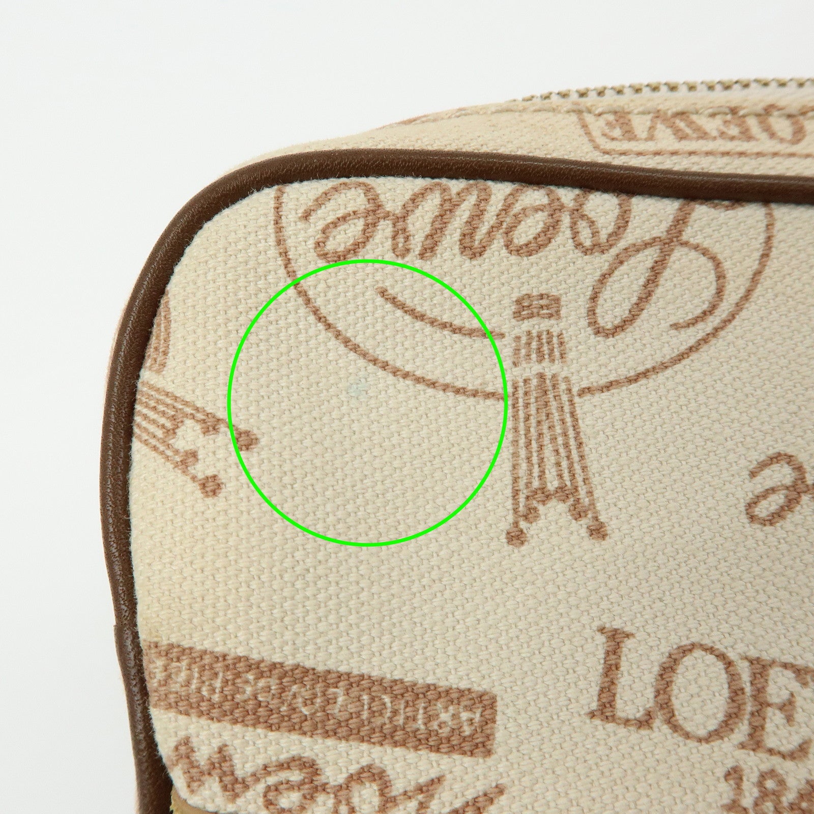 LOEWE Anniversary Canvas Leather Pouch Cosmetic Pouch Ivory Brown