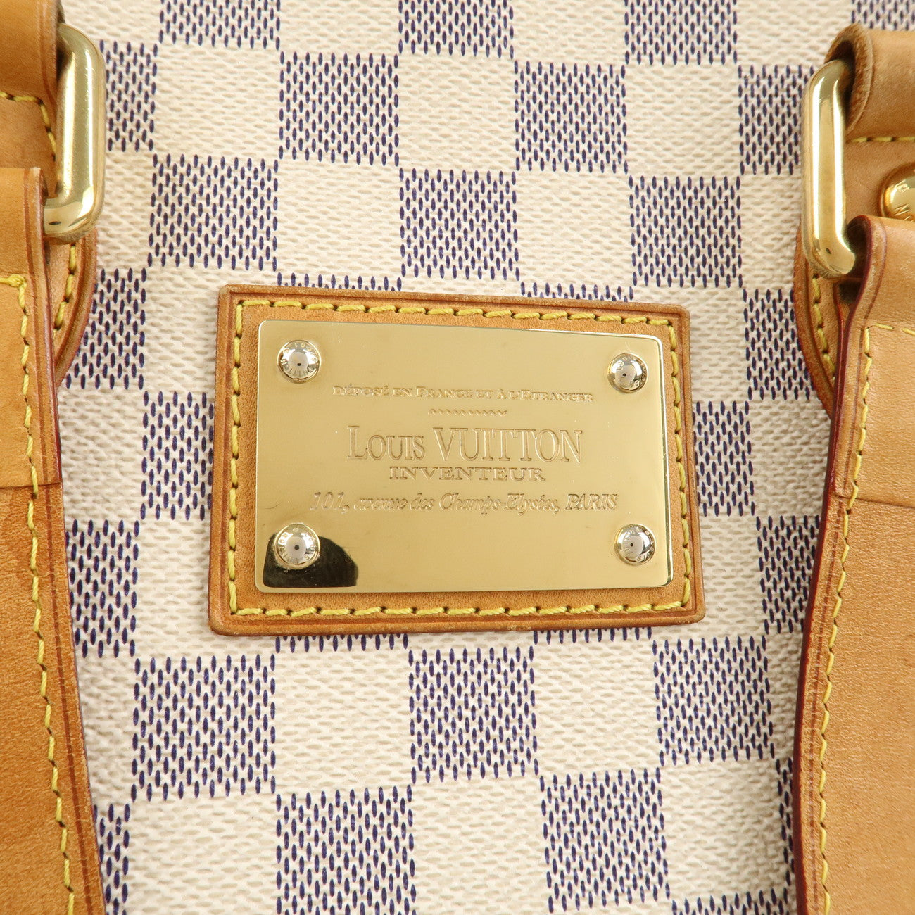 Louis Vuitton Damier Azur Hampstead MM Canvas Hand Bag N51206 Used