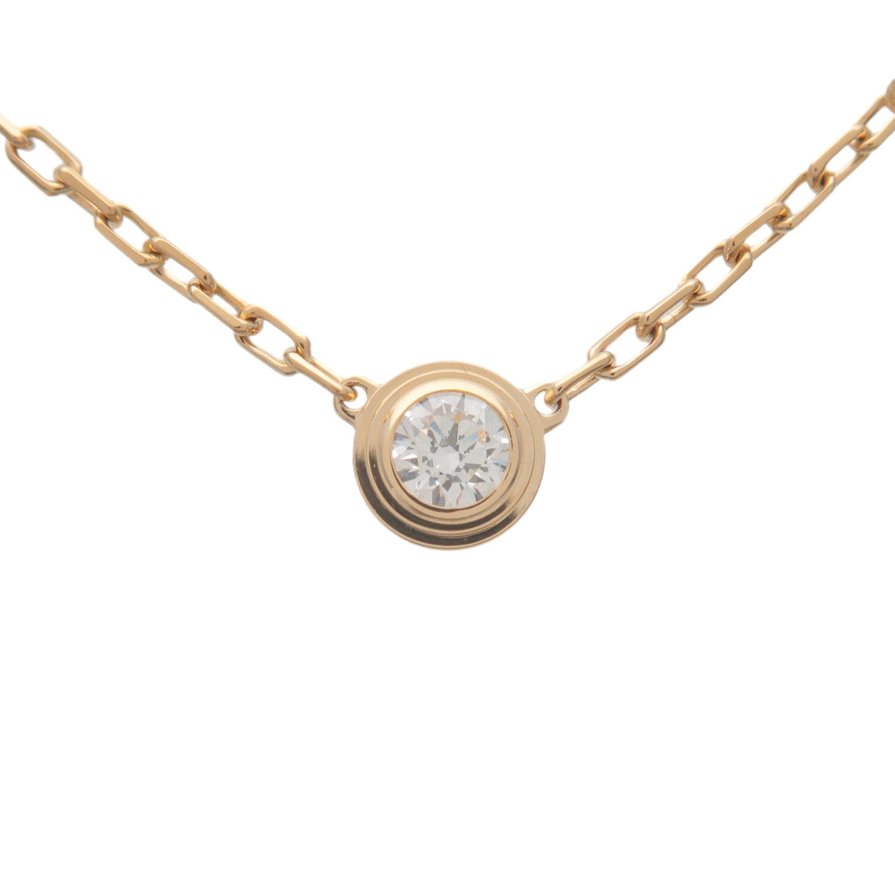 Cartier Diamants Légers Necklace SM Diamond 0.09ct d'amour K18 YG