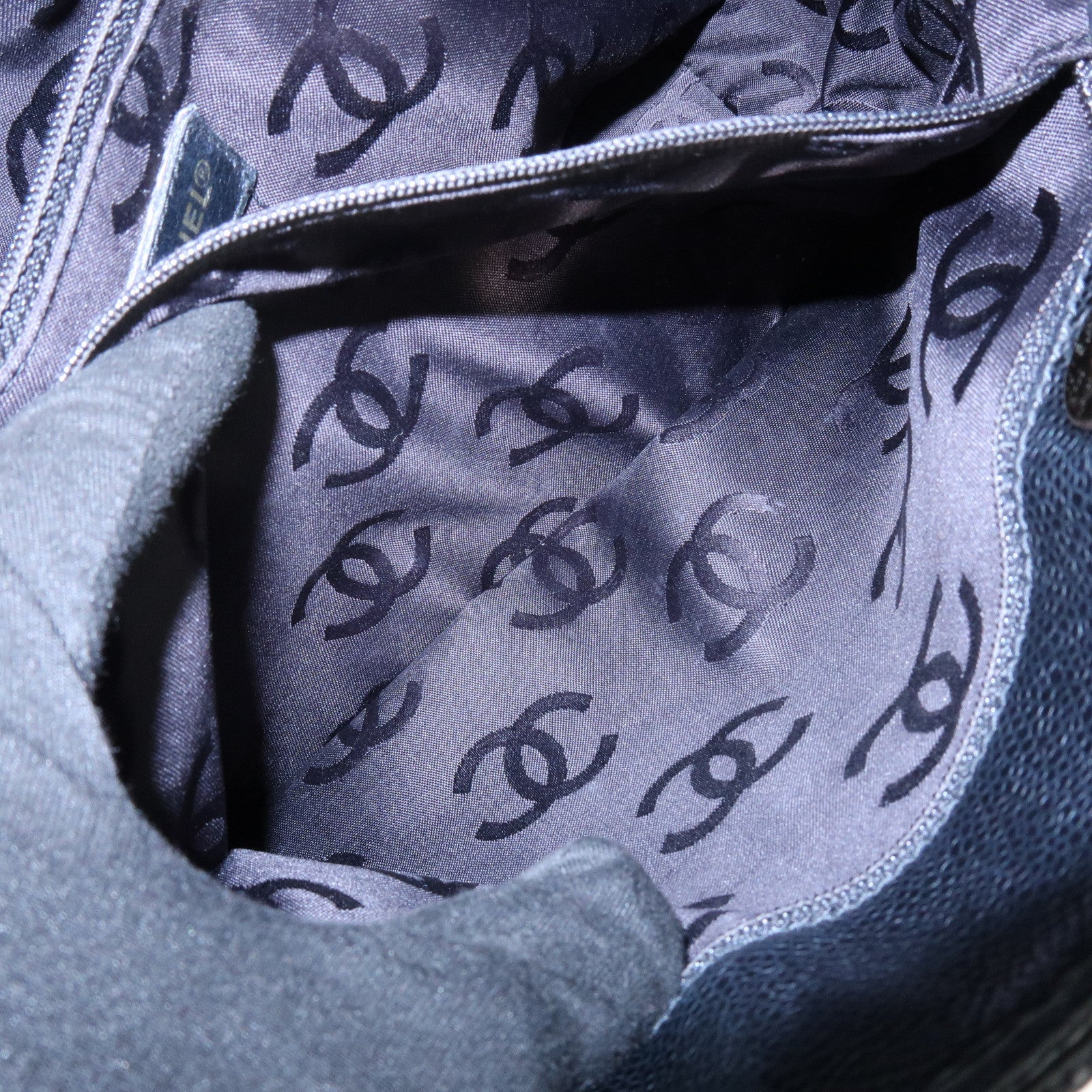 CHANEL COCO Mark Caviarskin Tote Bag Shoulder Bag Black