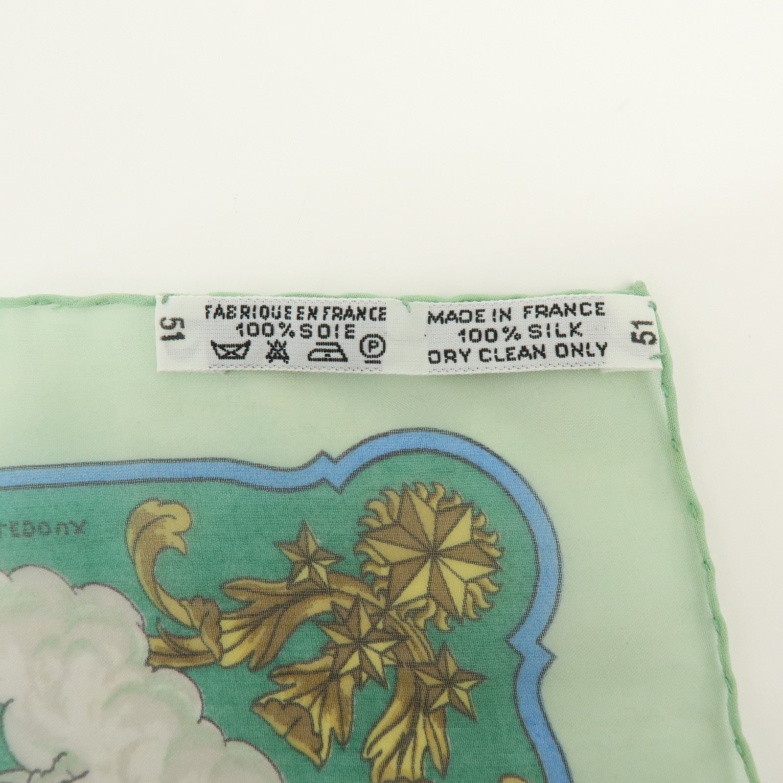 HERMES Carre 40 Silk Scarf COSMOS Horse-drawn Carriage Motif Green