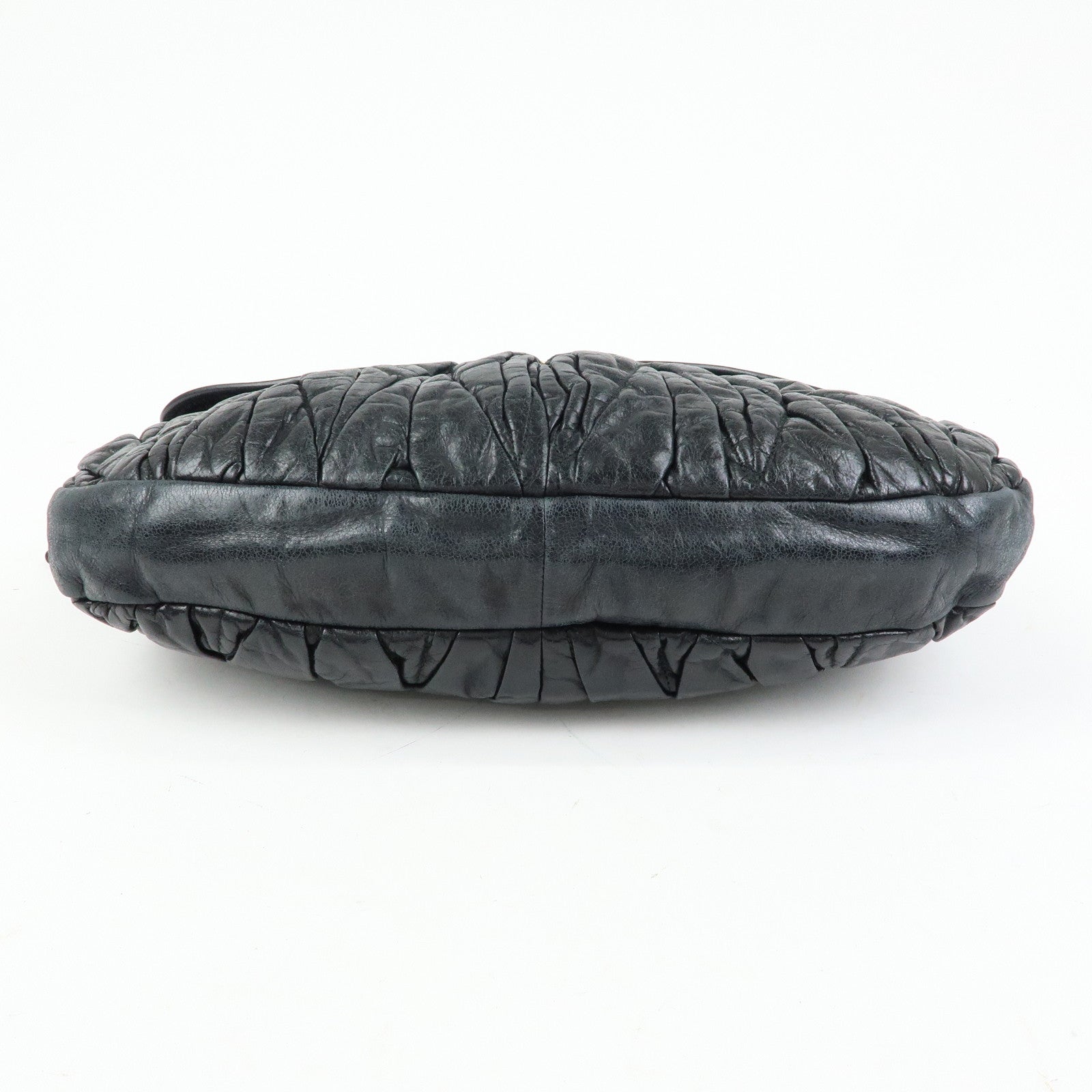 MIU MIU Matelasse Leather Hand Bag Shoulder Bag Black