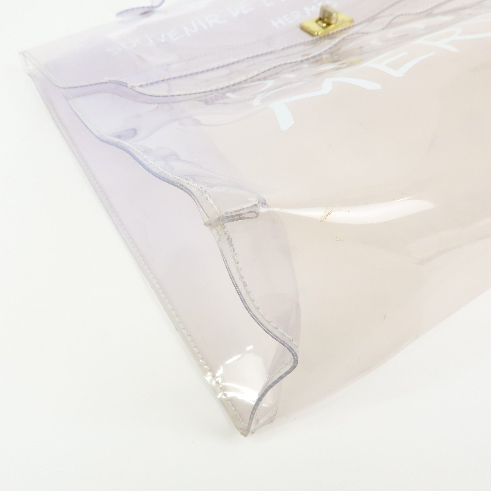 HERMES Kelly Vinyl Hand Bag Clear